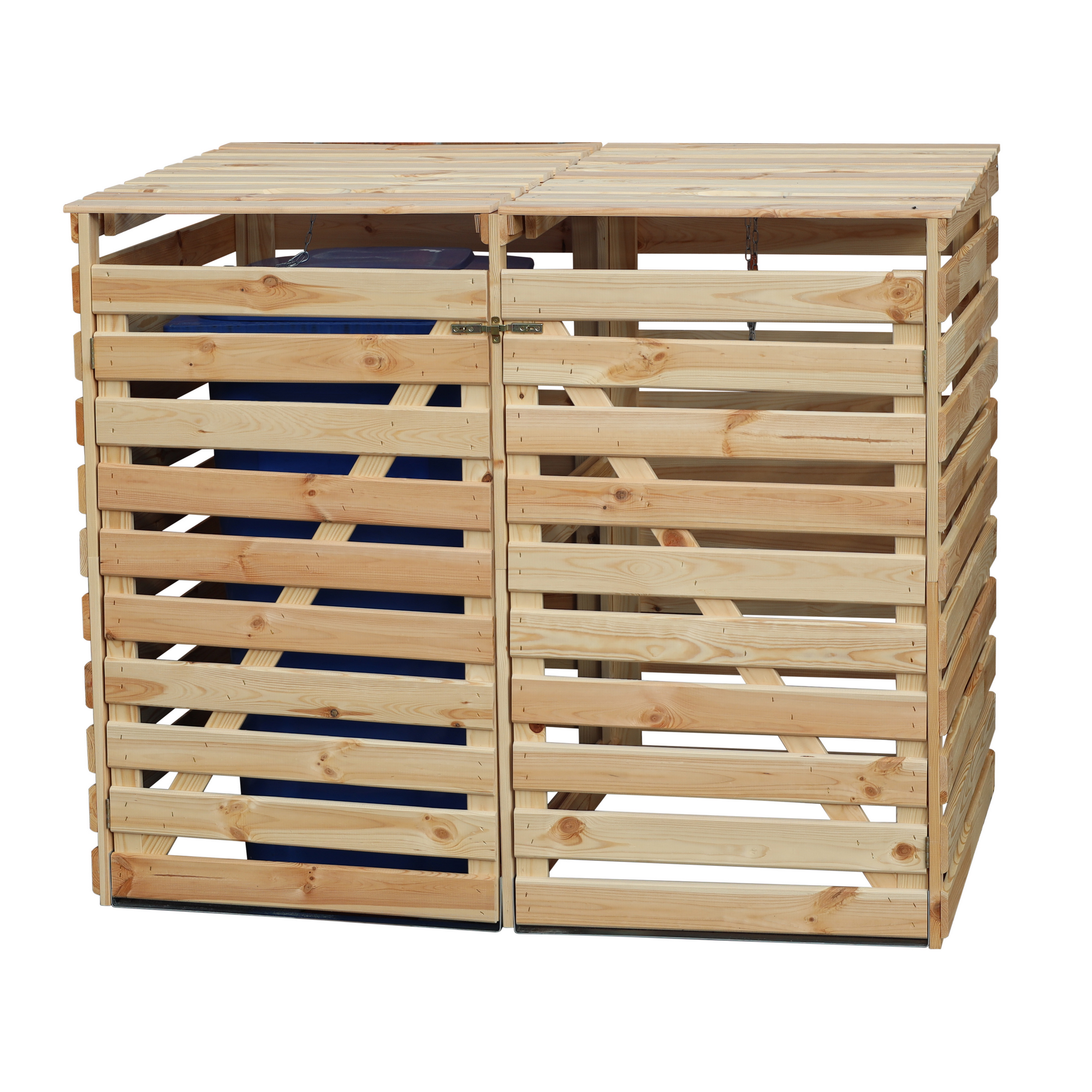 Kiehn-Holz Mülltonnenbox 'Vario V' für 2 Abfalltonnen 148 x 122 x 92 cm natur Bild 2