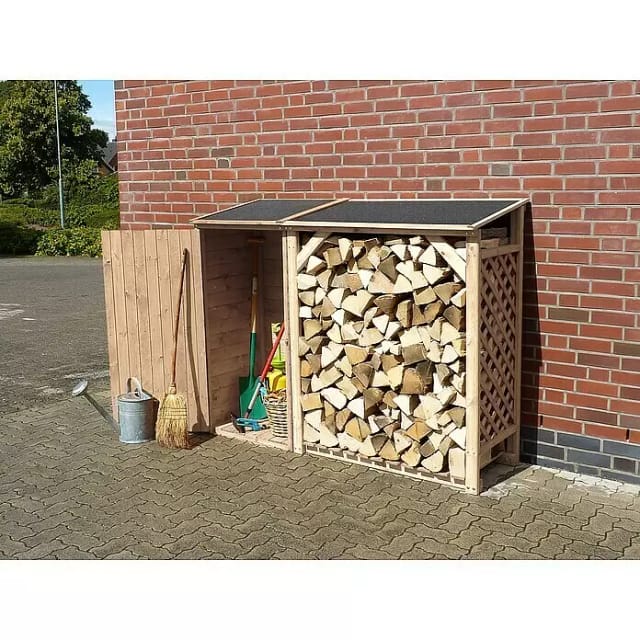 Kiehn-Holz Kaminholzregal 'Speyer' Holz natur 192 x 148 x 68,5 cm