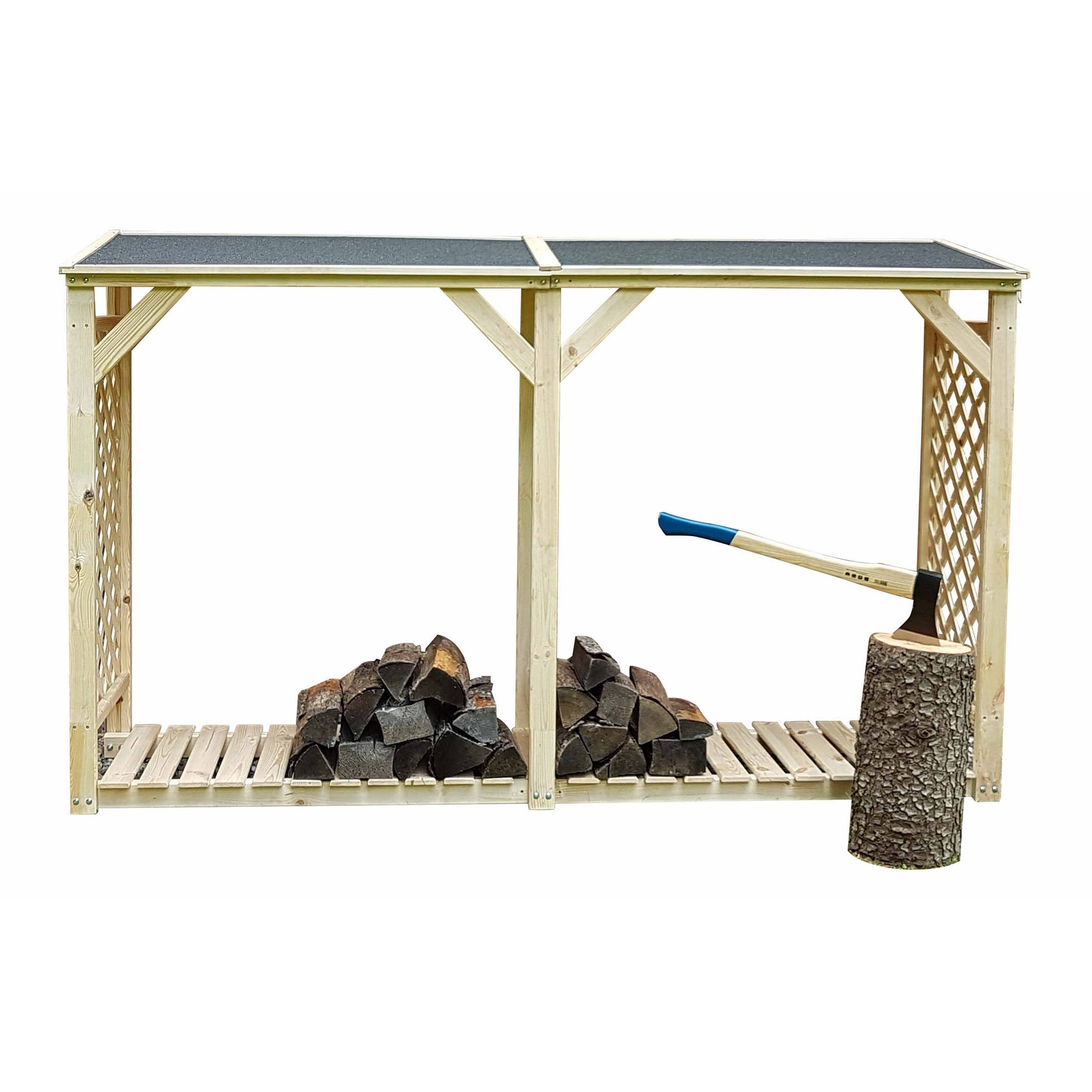 Kiehn-Holz Kaminholzregal 'Speyer' Holz natur 192 x 148 x 68,5 cm Bild 2