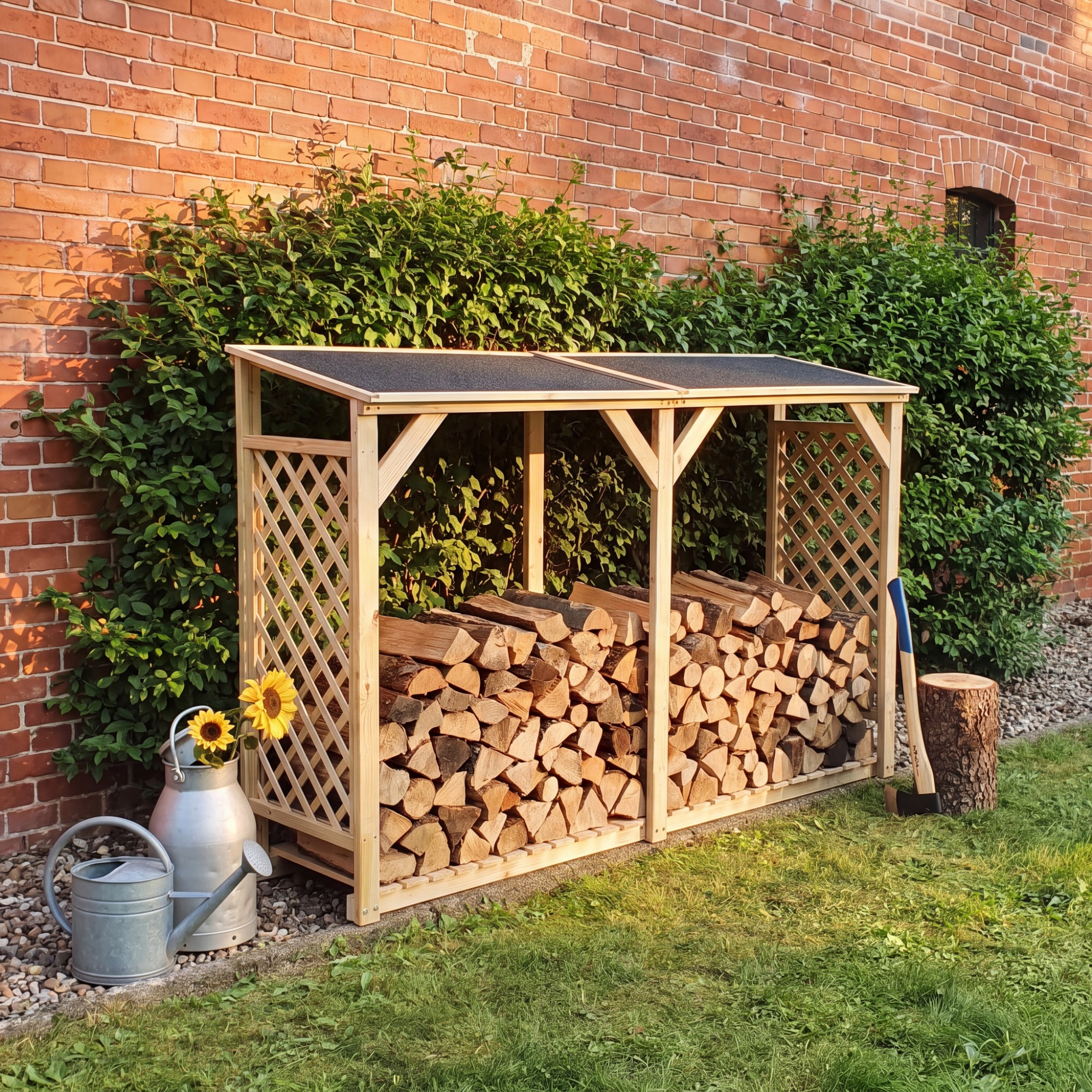 Kiehn-Holz Kaminholzregal 'Speyer' Holz natur 192 x 148 x 68,5 cm Bild 3