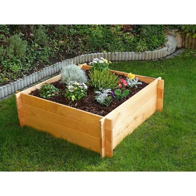 Kiehn-Holz Erhöhtes Pflanzbeet braun Kiefernholz 100 x 100 x 33,5 cm