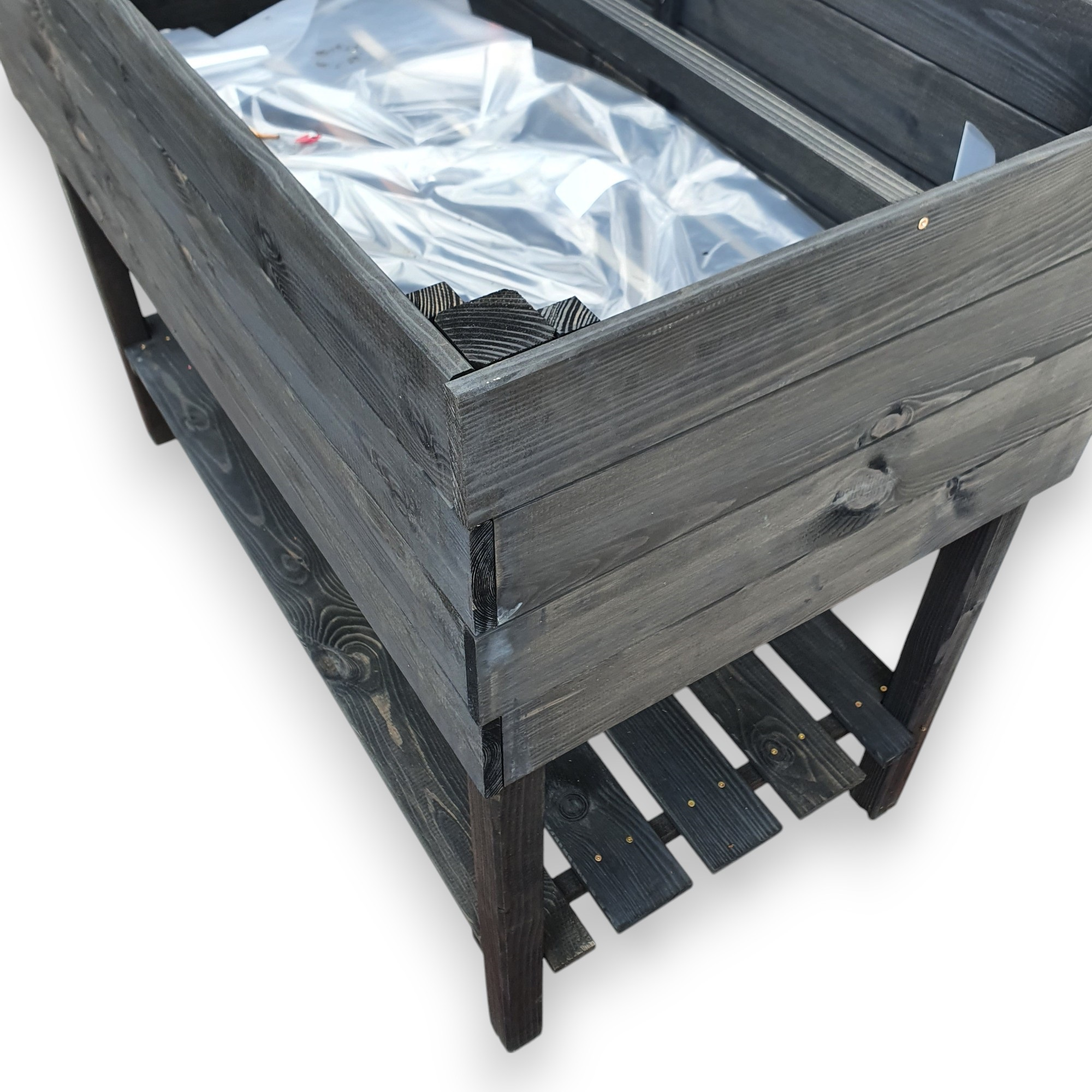 Kiehn-Holz Balkon-Kräuterbeet anthrazit Kiefernholz 100 x 50 x 80 cm Bild 2