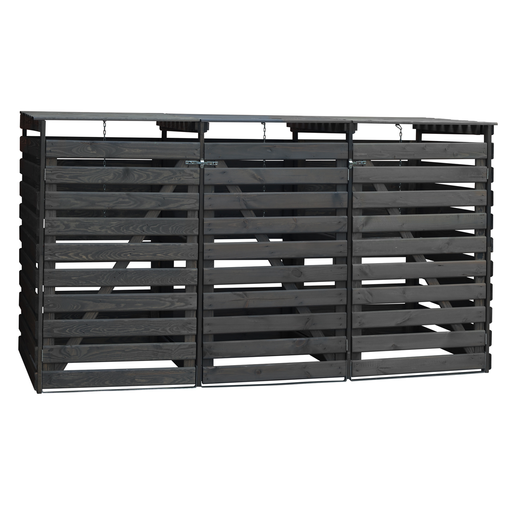 Kiehn-Holz Mülltonnenbox 'Vario V' für 3 Abfalltonnen 219 x 122 x 92 cm anthrazit