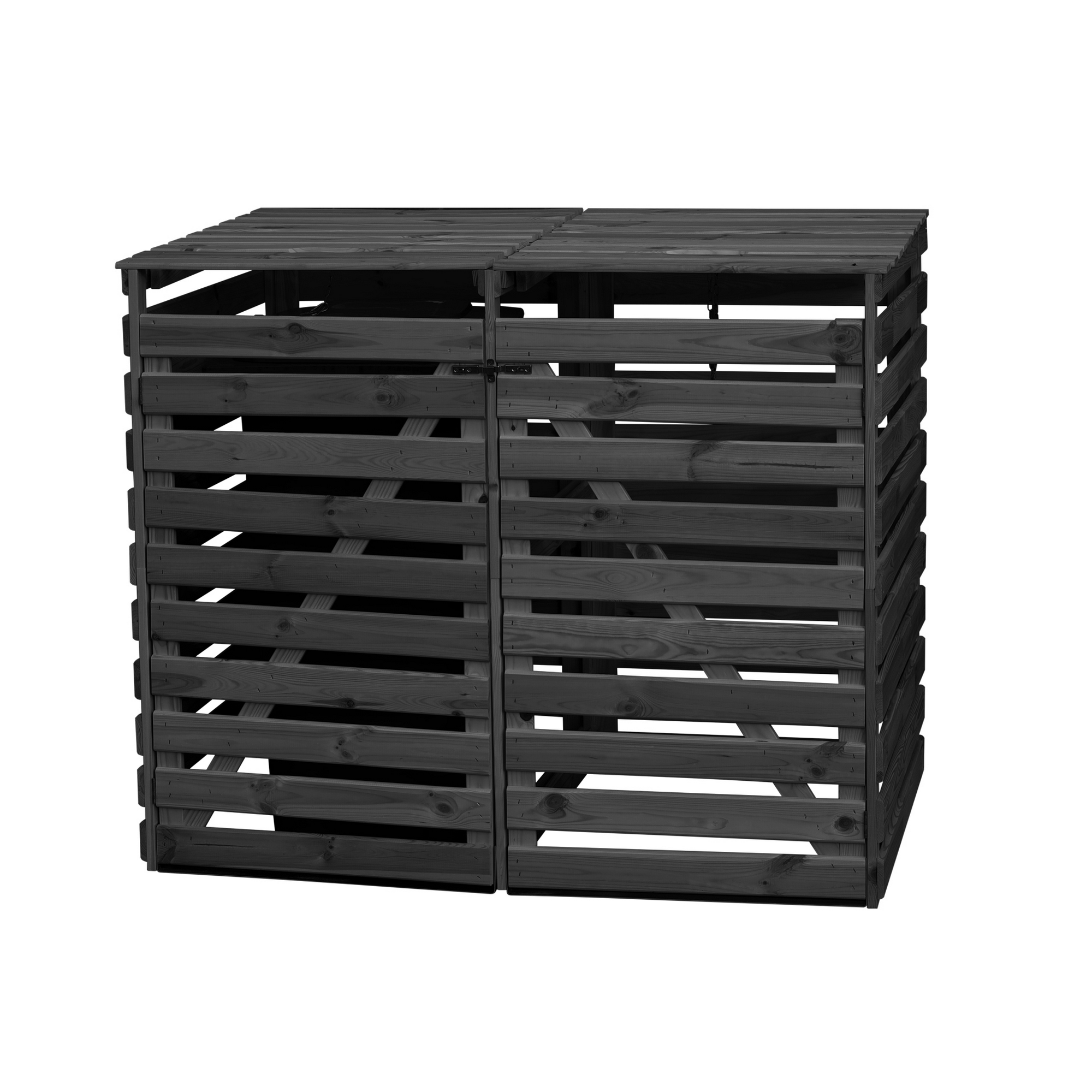 Kiehn-Holz Mülltonnenbox 'Vario V' für 2 Abfalltonnen 148 x 122 x 92 cm anthrazit