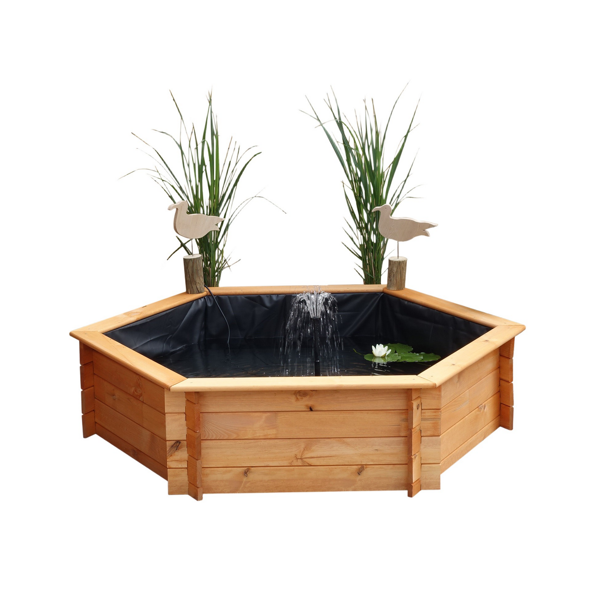 Kiehn-Holz Hochteich sechseckig honigbraun 170 x 40 x 149 cm Bild 2