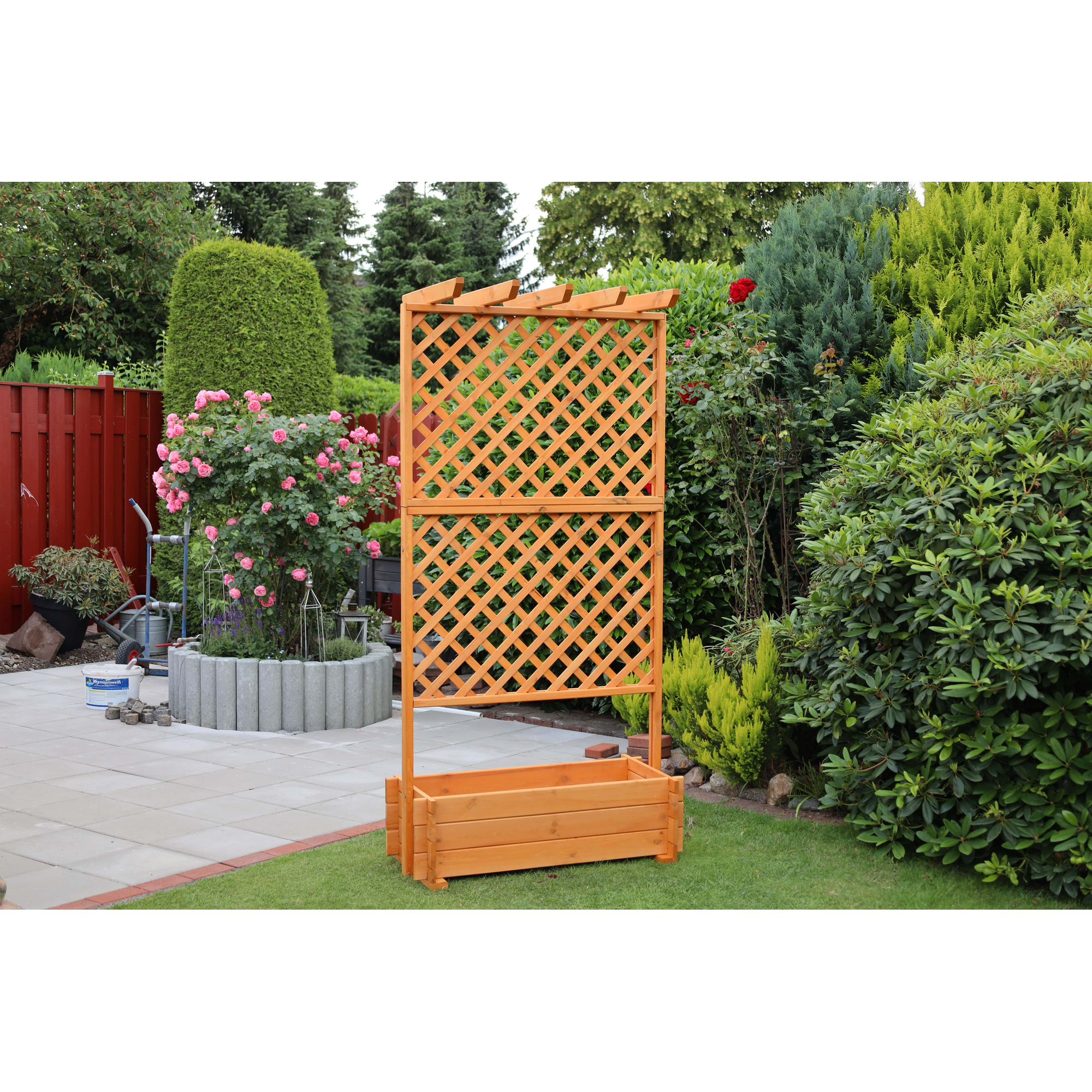 Kiehn-Holz Rankkasten mit Pergola Holz honigbraun 102 x 200 x 64,5 cm Bild 3
