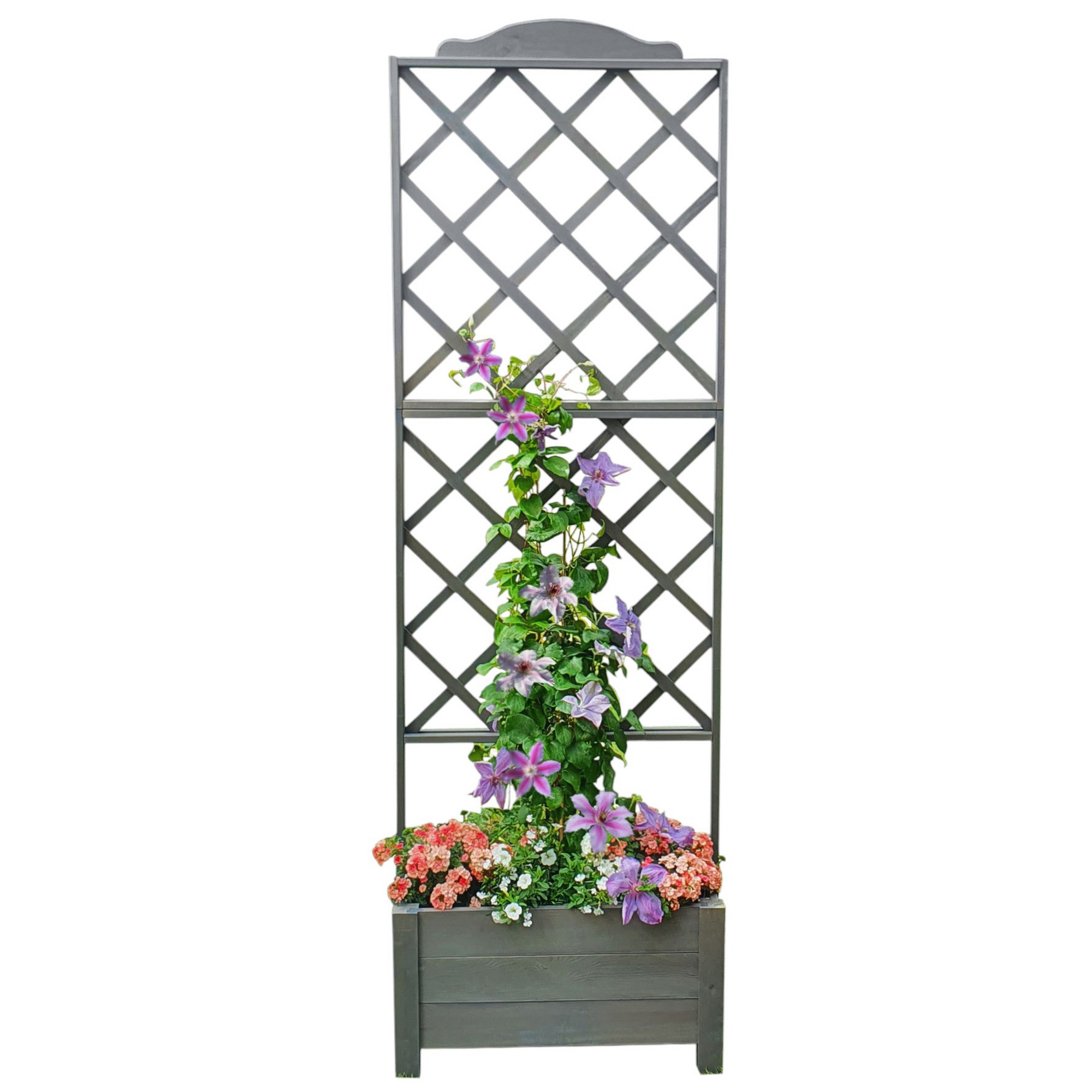 Kiehn-Holz Rankkasten 'Botanica' Holz grau 69 x 210 x 32 cm