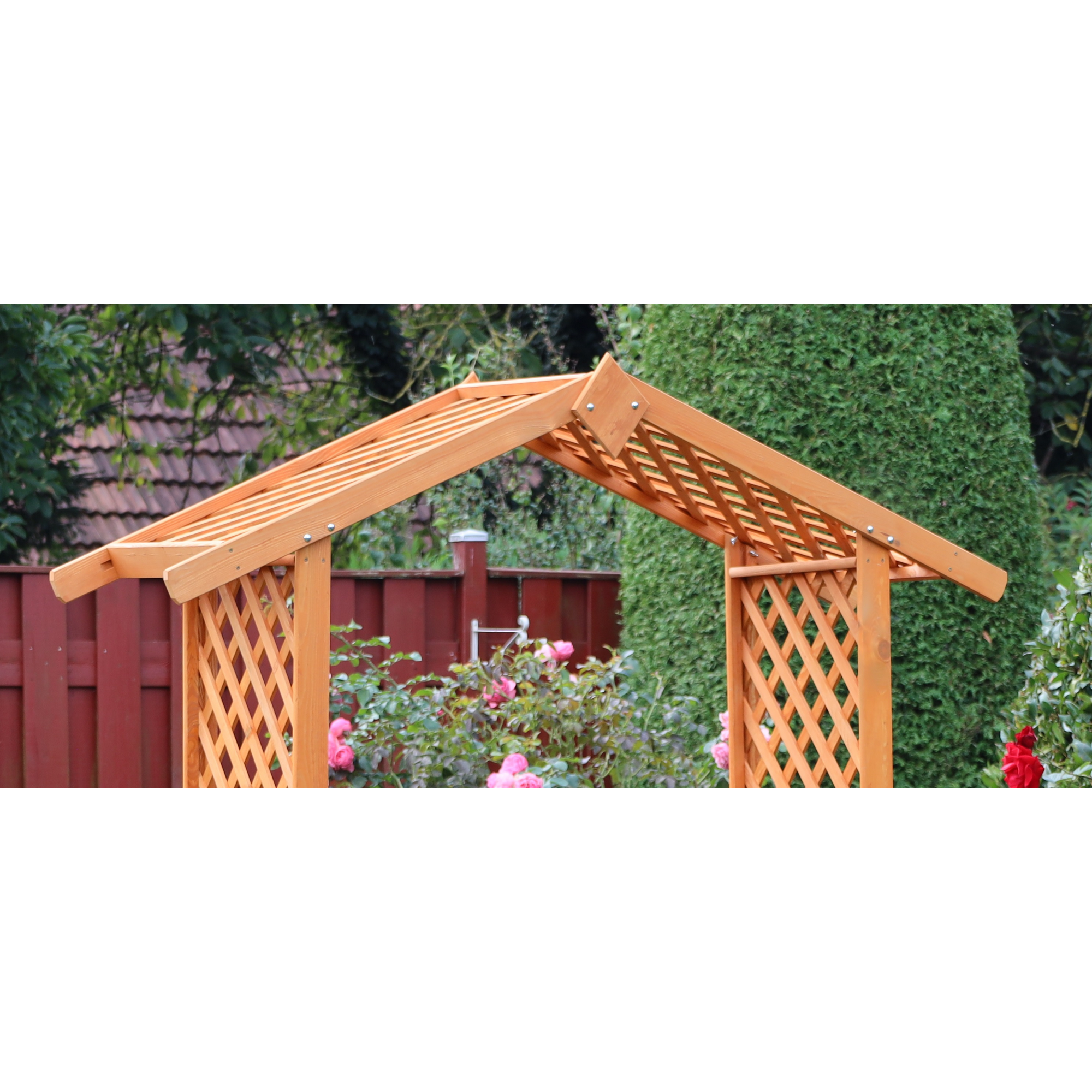 Kiehn-Holz Rankbogen mit Türen Holz honigbraun 167 x 219 x 53 cm