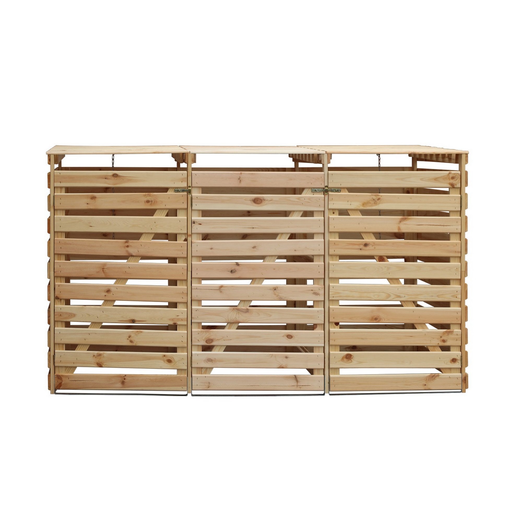 Kiehn-Holz Mülltonnenbox 'Vario V' für 3 Abfalltonnen 219 x 122 x 92 cm natur