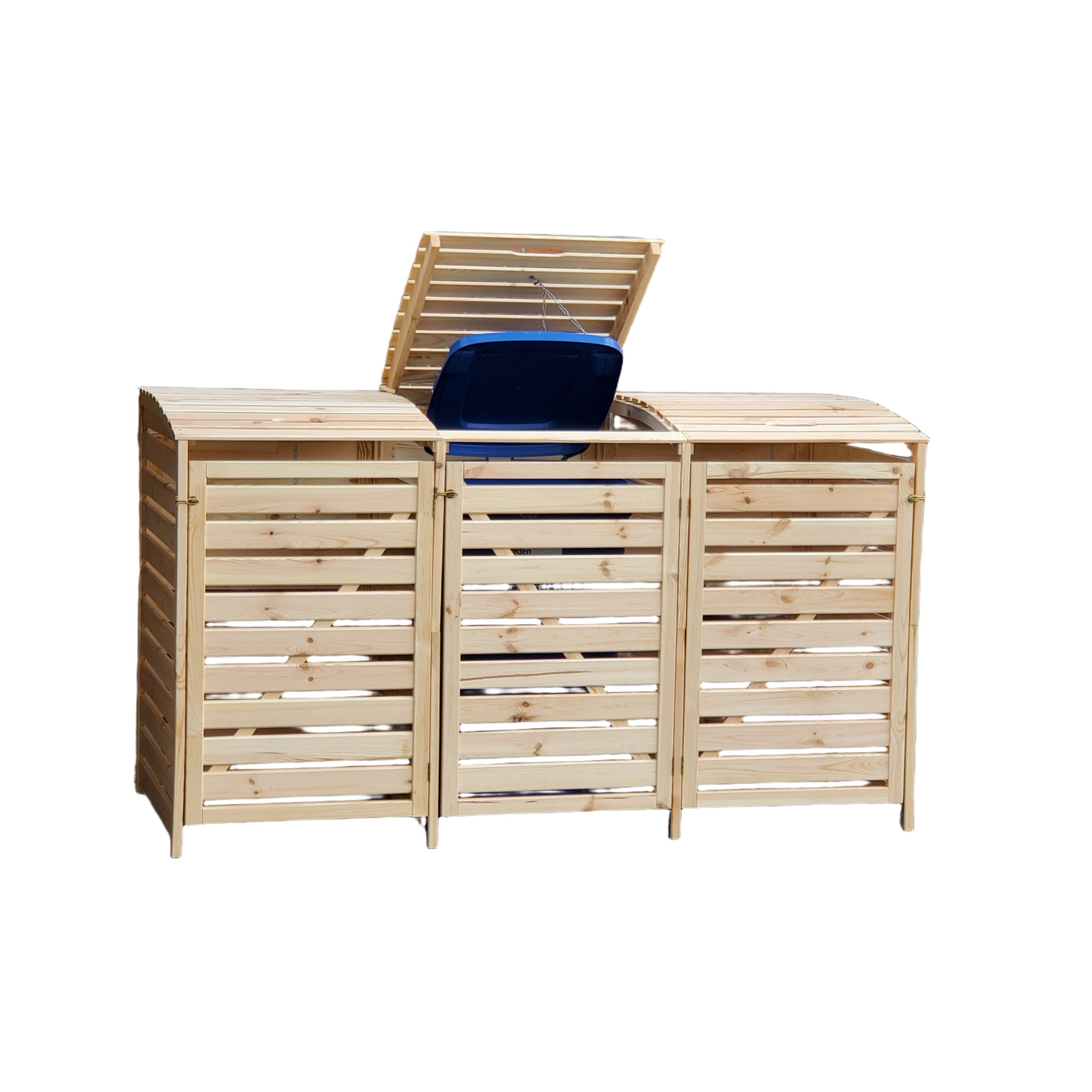 Kiehn-Holz Mülltonnenbox 'Vario III' für 3 Abfalltonnen 219 x 122 x 92 cm natur