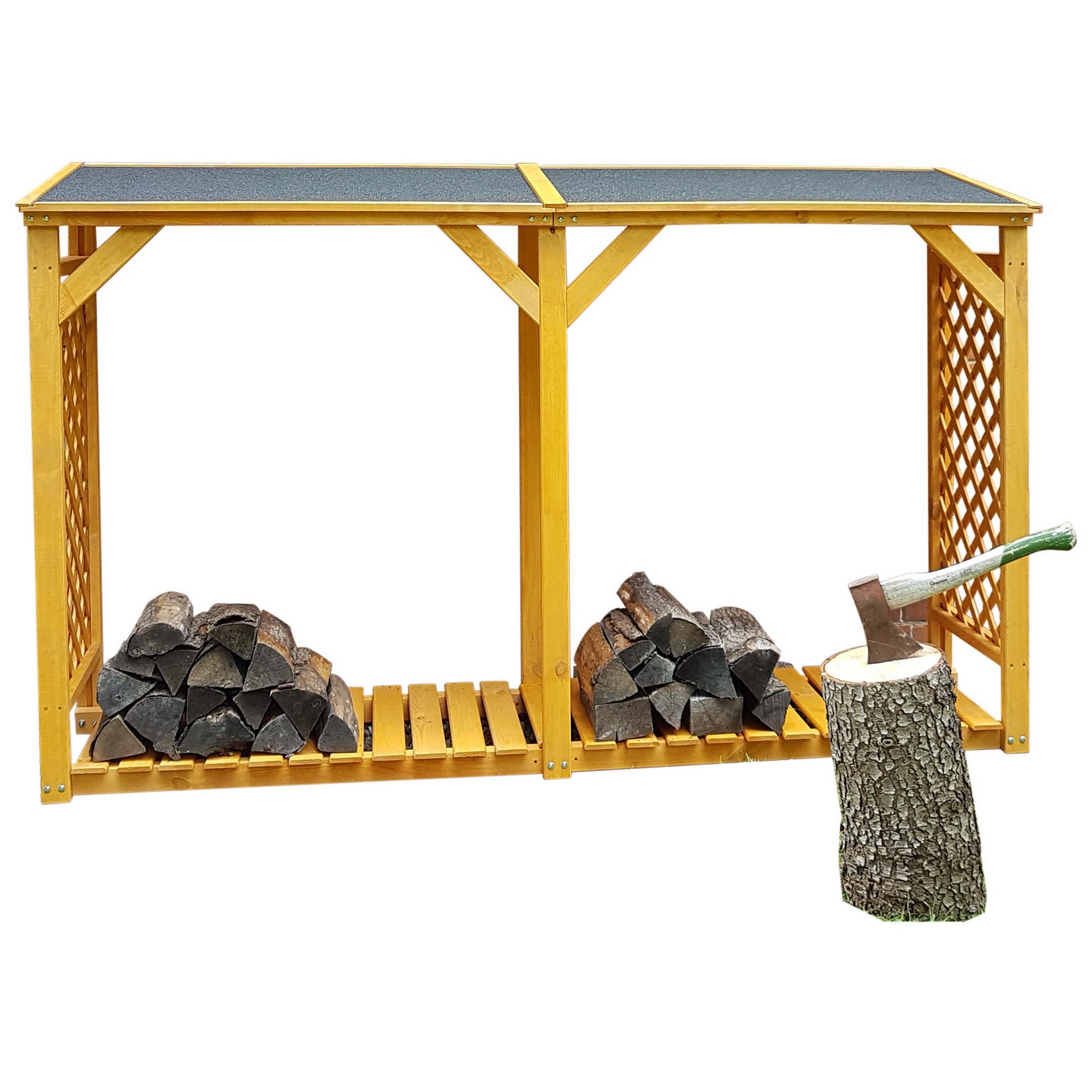 Kiehn-Holz Kaminholzregal 'Speyer' Holz honigbraun 238 x 148 x 68 cm Bild 3