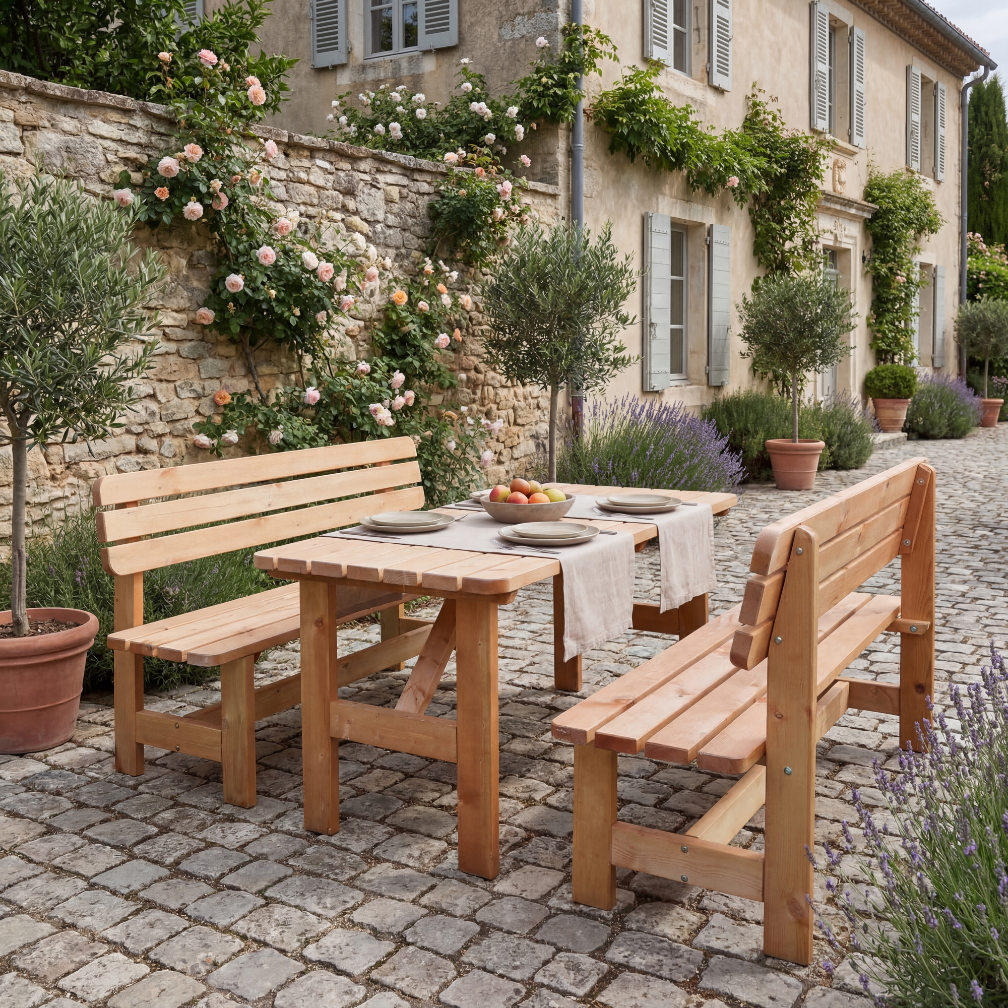 Kiehn-Holz Gartenmöbel-Set 'Summer' Kiefernholz honigbraun 3-teilig Bild 2