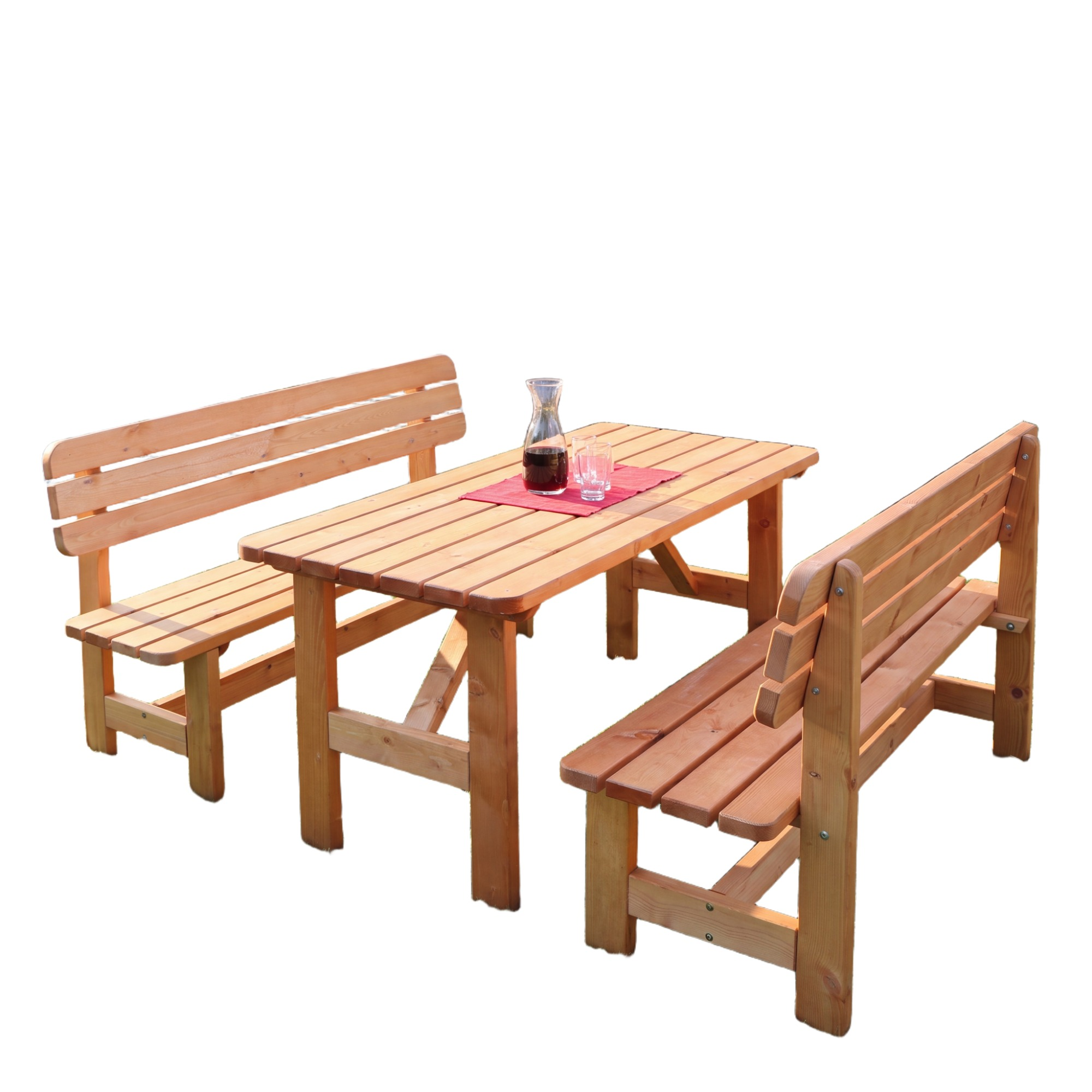 Kiehn-Holz Gartenmöbel-Set 'Summer' Kiefernholz honigbraun 3-teilig Bild 3