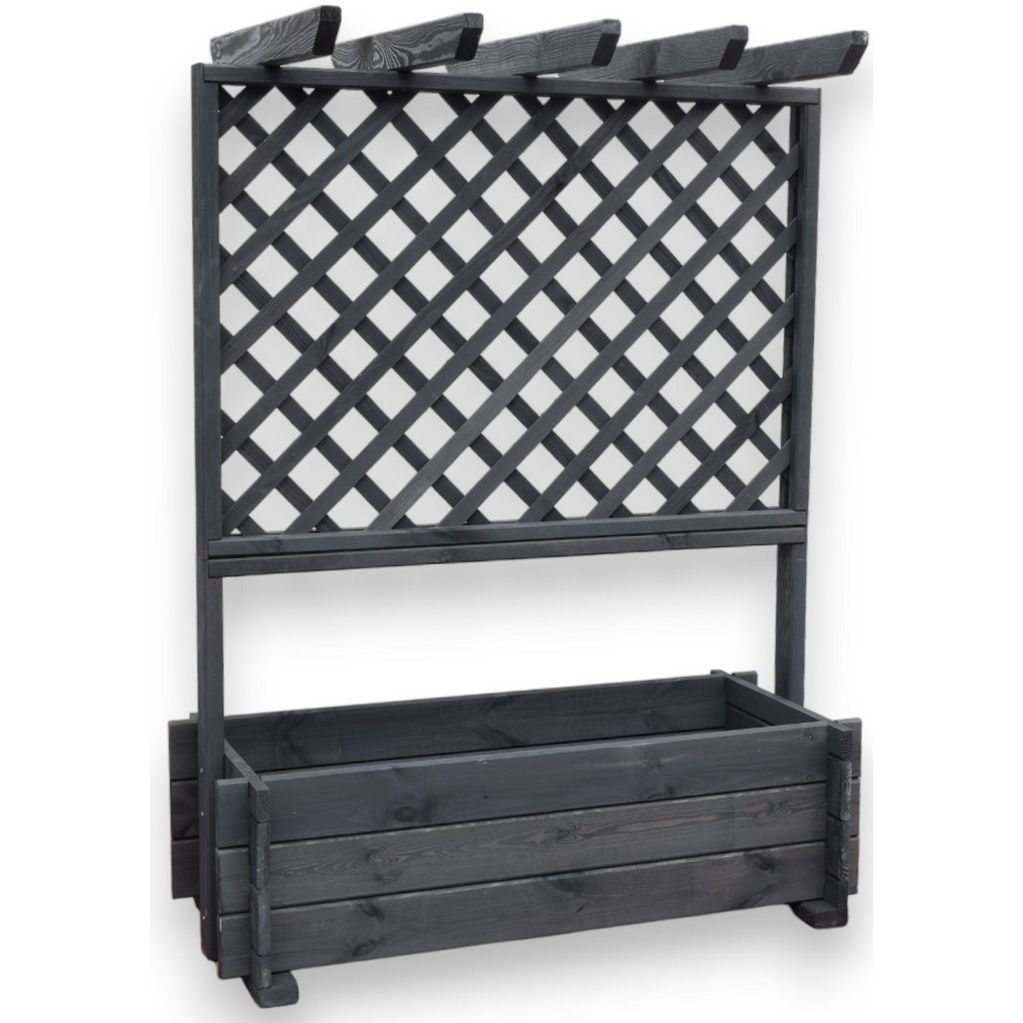 Kiehn-Holz Rankkasten mit Pergola Holz anthrazit 102 x 140 x 64,5 cm Bild 3