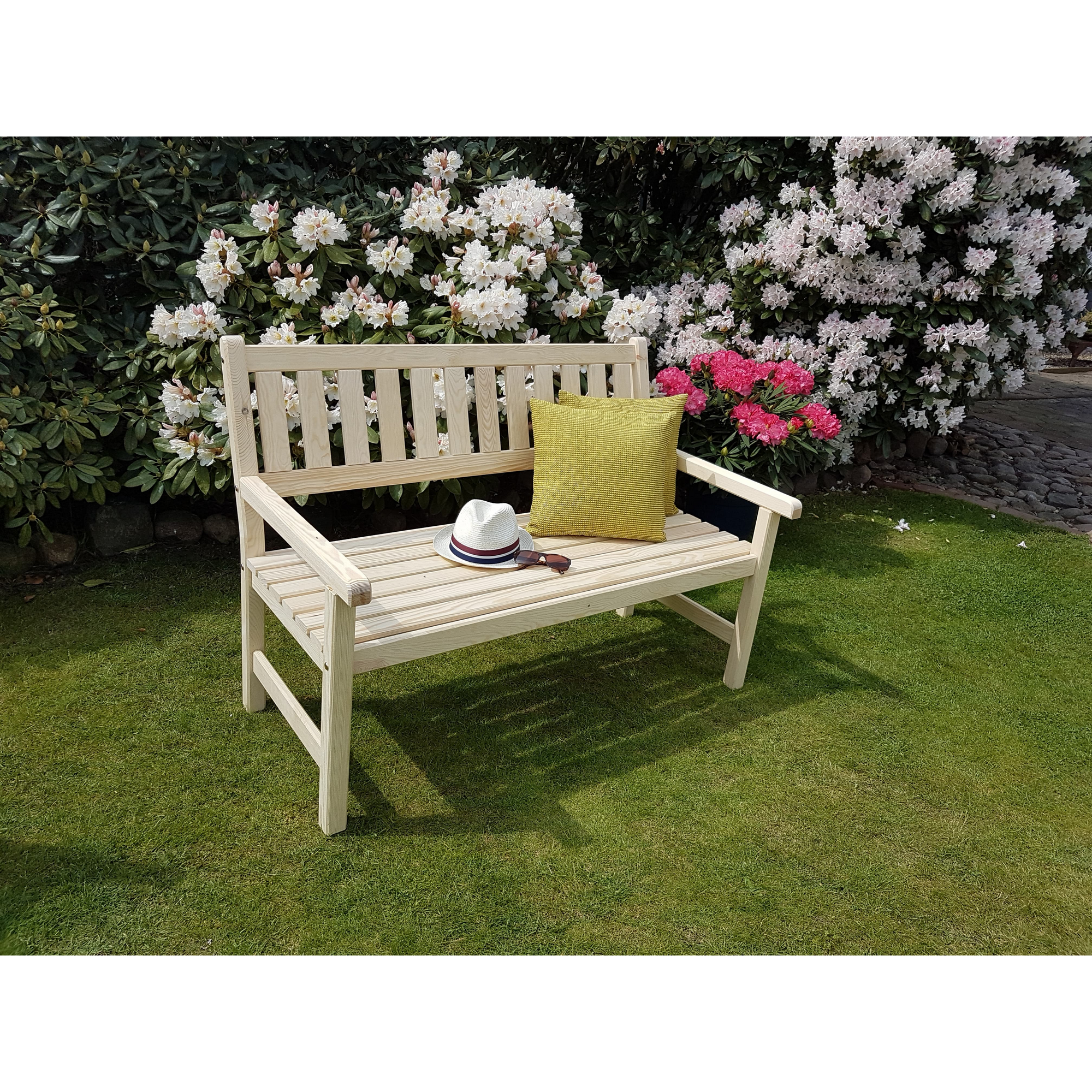 Kiehn-Holz Gartenbank 'Johanna' 2-Sitzer Kiefernholz natur 125 x 71 x 91 cm