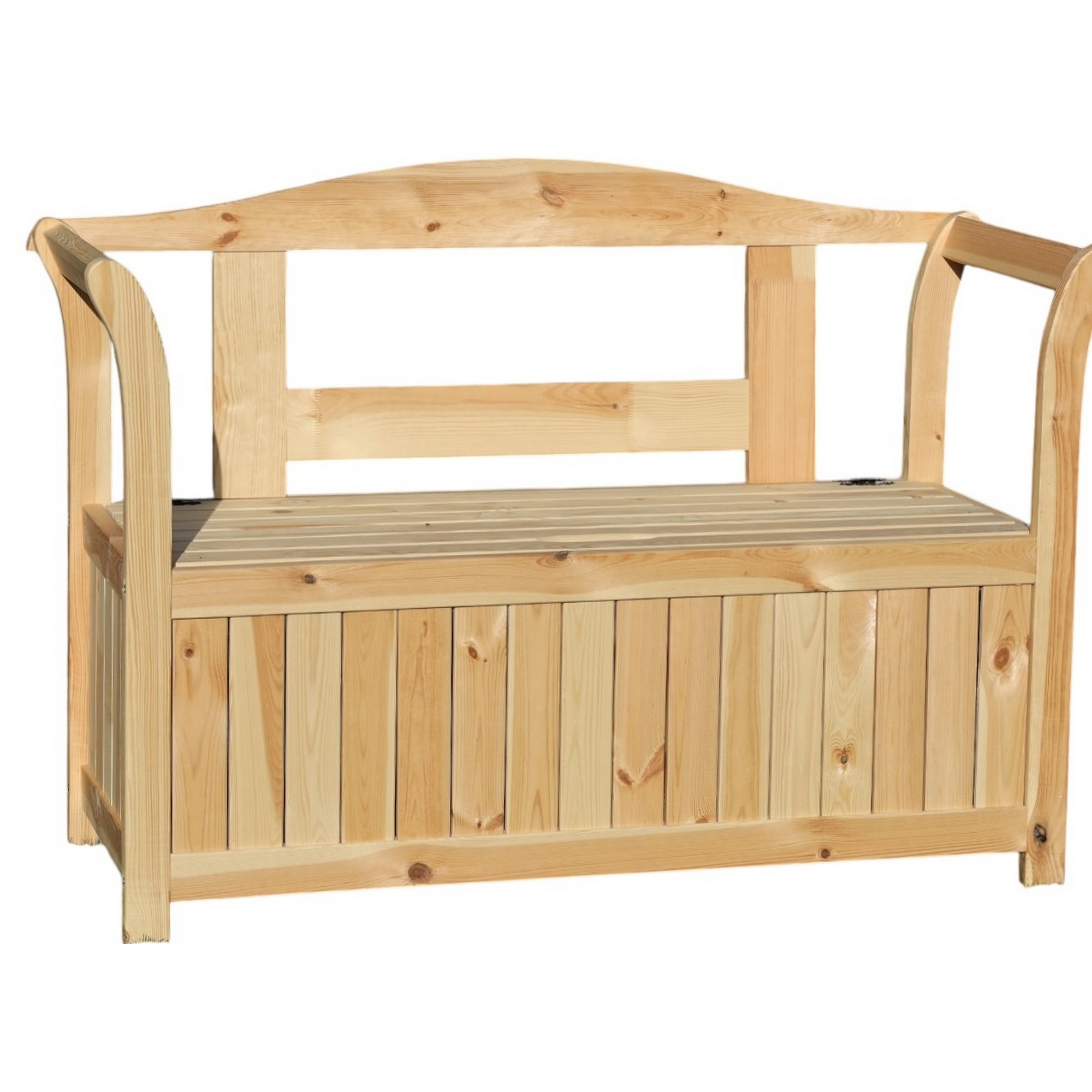 Kiehn-Holz Gartenbank mit Kissenbox Kiefernholz natur 130 x 50 x 93 cm Bild 2