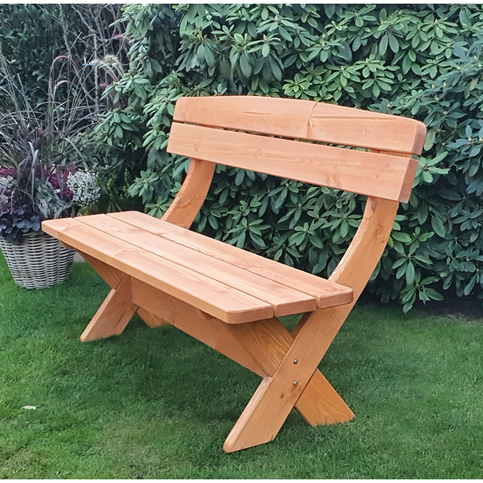 Kiehn-Holz Gartenbank 'München' Kiefernholz honigbraun 150 x 70 x 90 cm