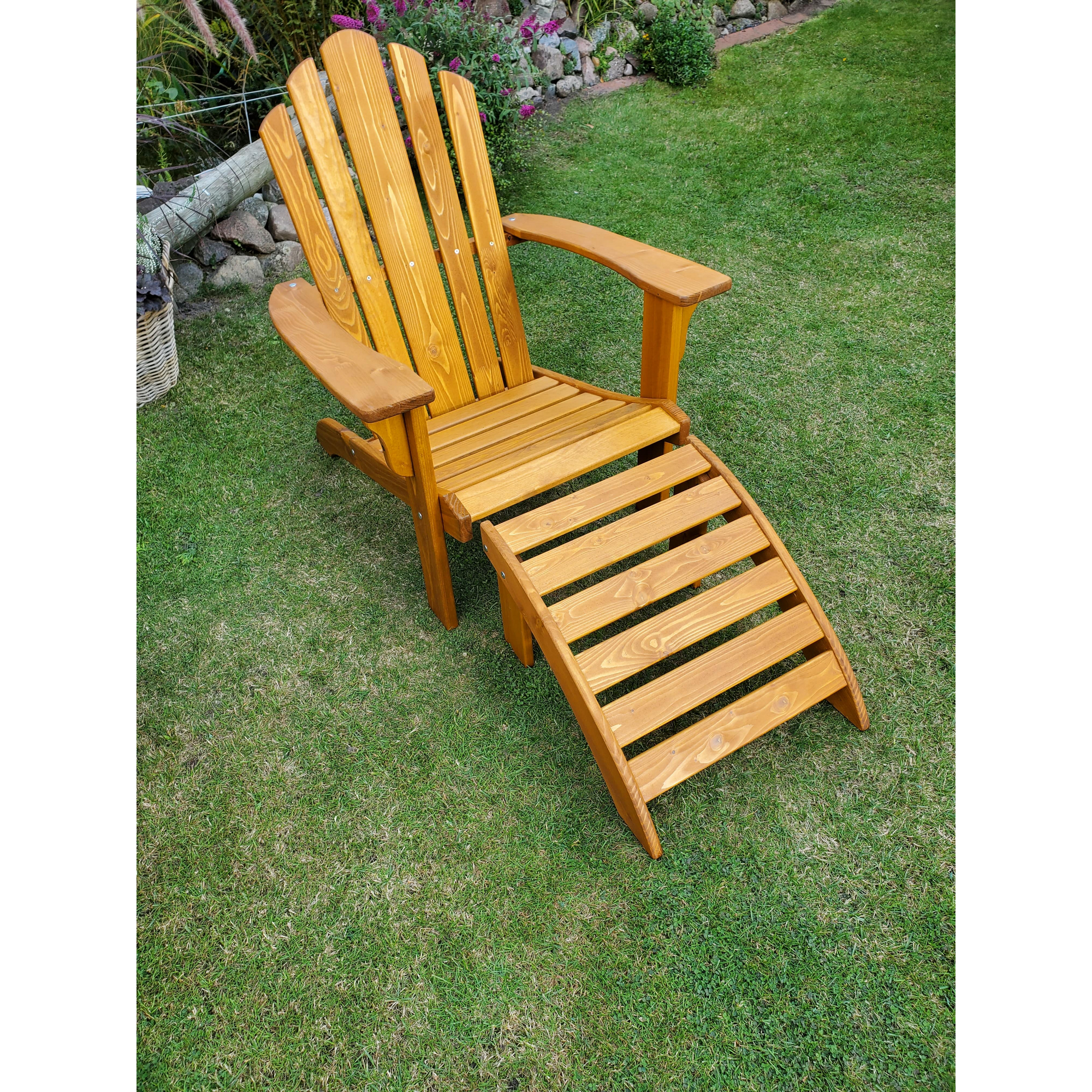 Kiehn-Holz Gartensessel-Set Kiefernholz honigbraun 2-teilig 141 x 76 x 92 cm Bild 3