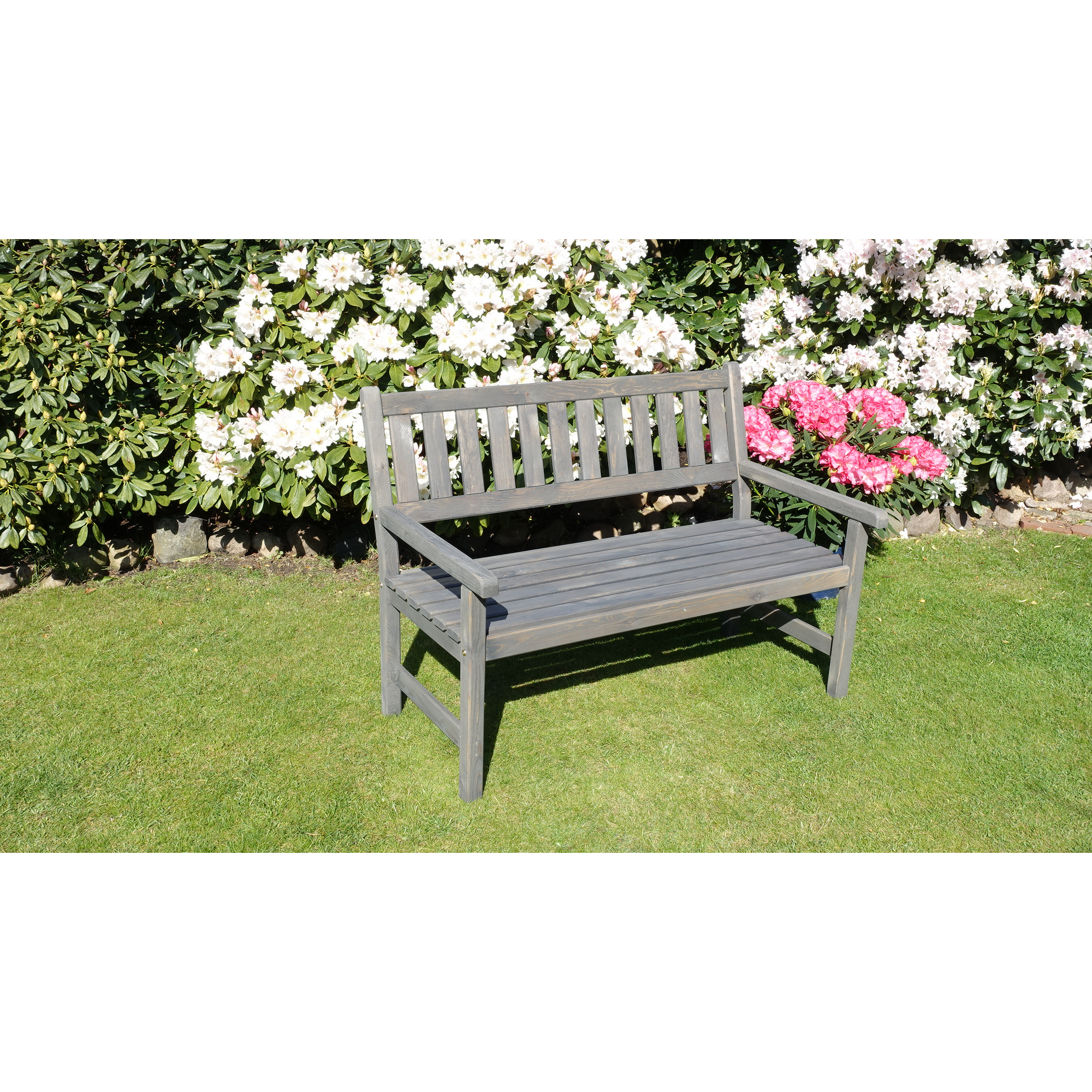 Kiehn-Holz Gartenbank 'Johanna' 2-Sitzer Kiefernholz grau 125 x 71 x 91 cm Bild 3