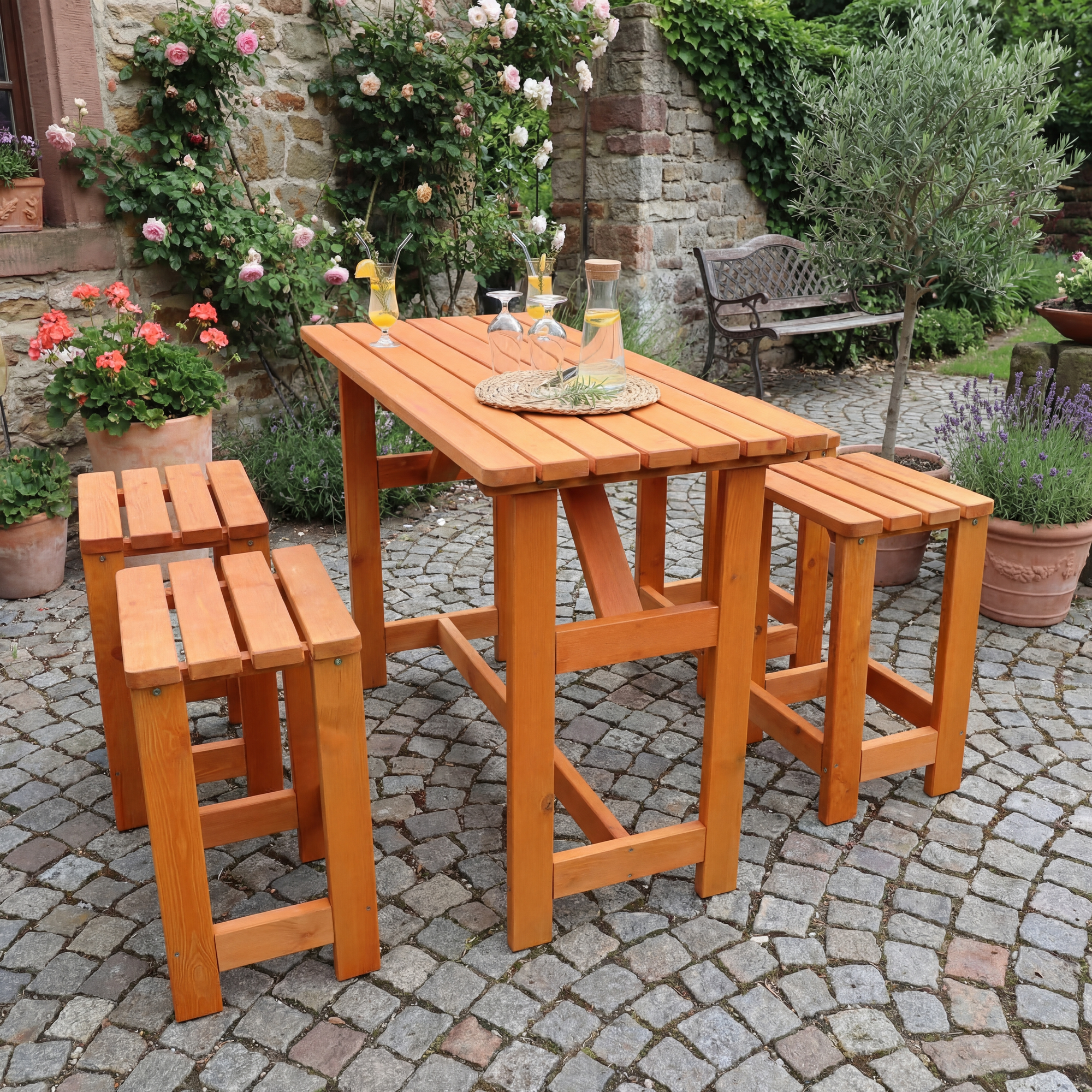 Kiehn-Holz Barlounge-Set 'Summer' Kiefernholz honigbraun 5-teilig Bild 2