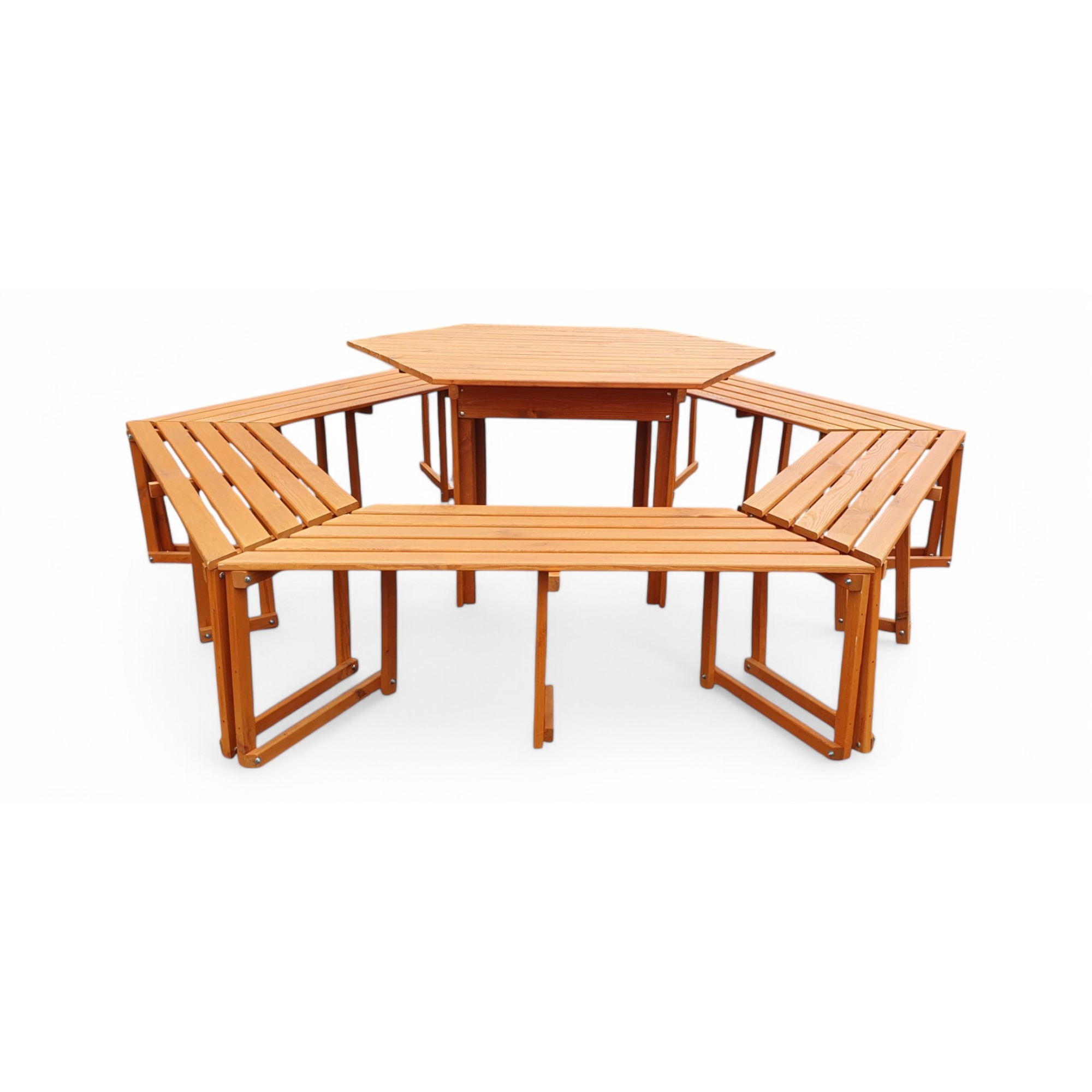 Kiehn-Holz Gartenmöbel-Set 'Palma' für 8 Personen Kiefernholz honigbraun