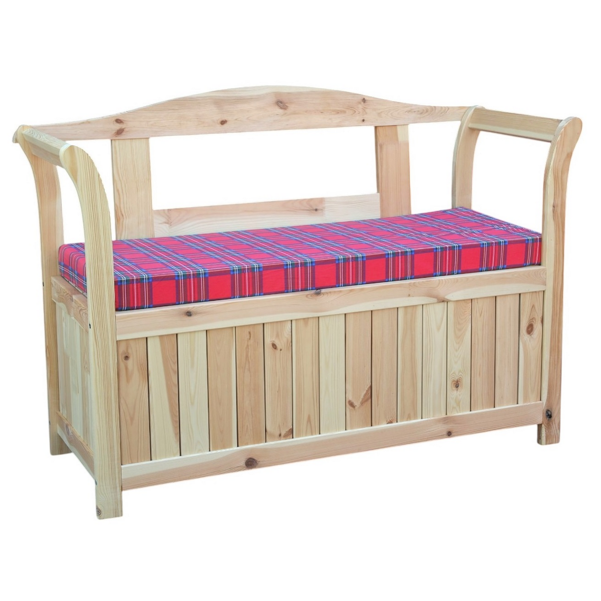 Kiehn-Holz Gartenbank mit Kissenbox Kiefernholz natur 130 x 50 x 93 cm inkl. Sitzauflage
