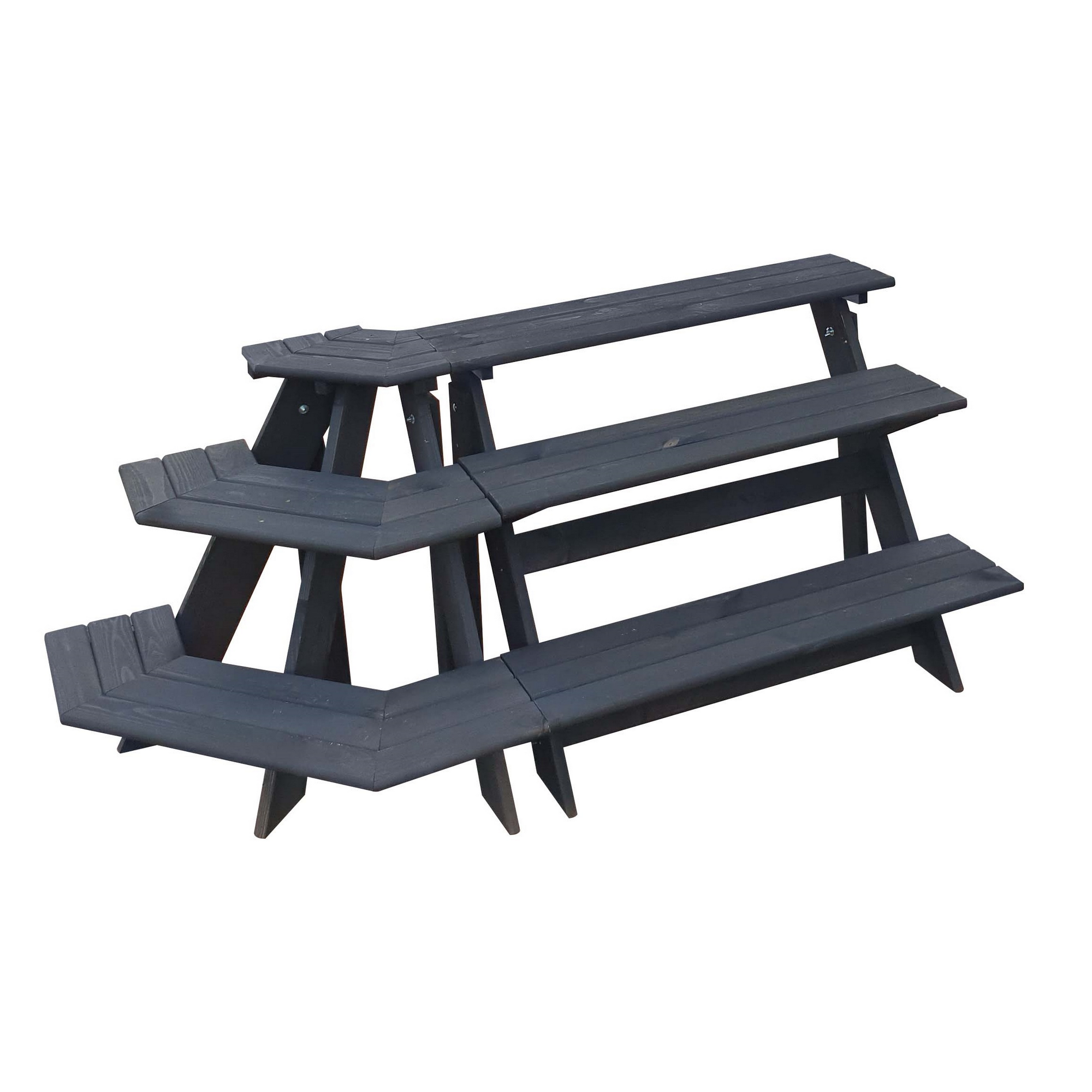 Kiehn-Holz Blumentreppe 'Anja' anthrazit Kiefernholz 137 x 59 x 62 cm