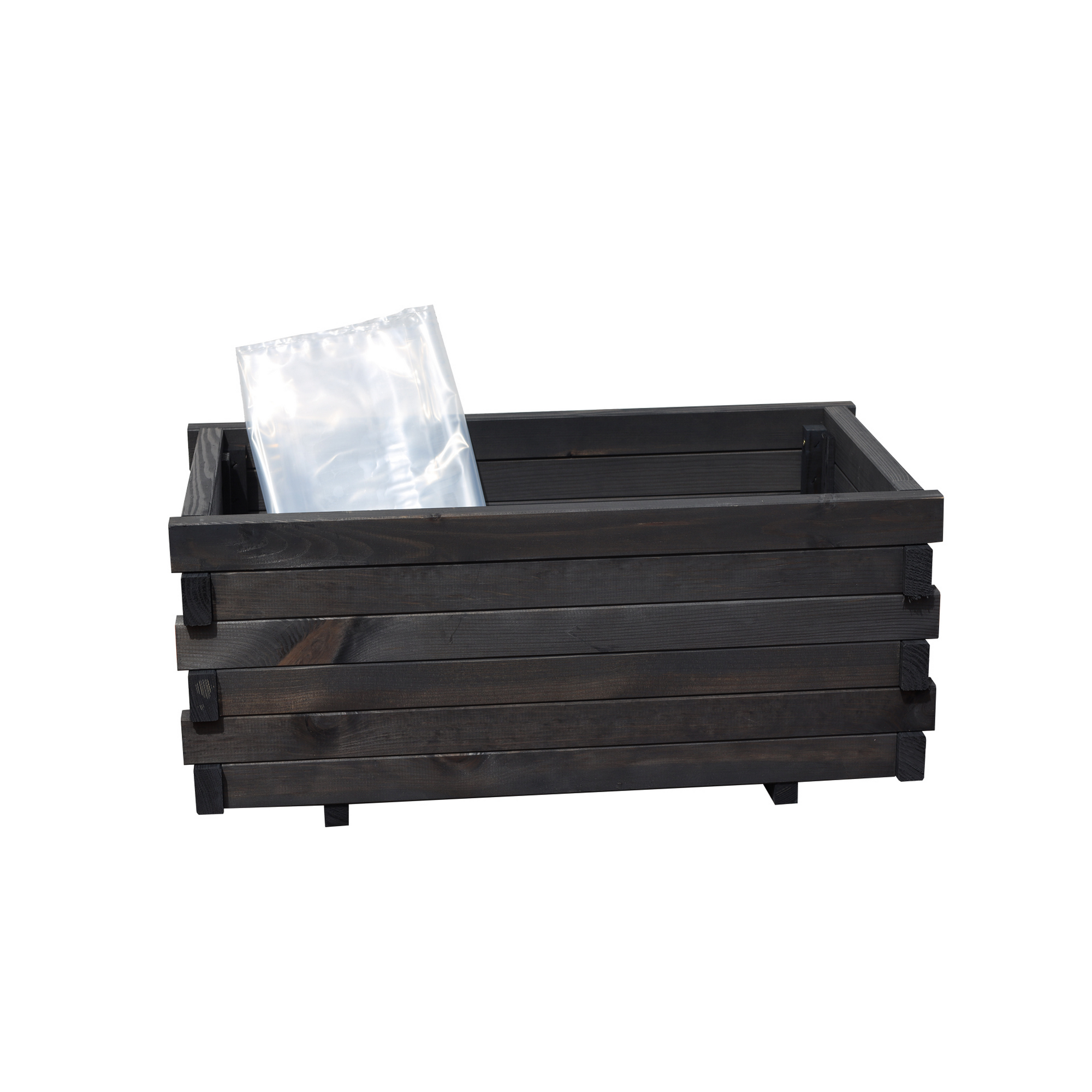 Kiehn-Holz Pflanzkasten 'Lucca' mit Pflanzfolie Holz anthrazit 69 x 29,5 x 39 cm