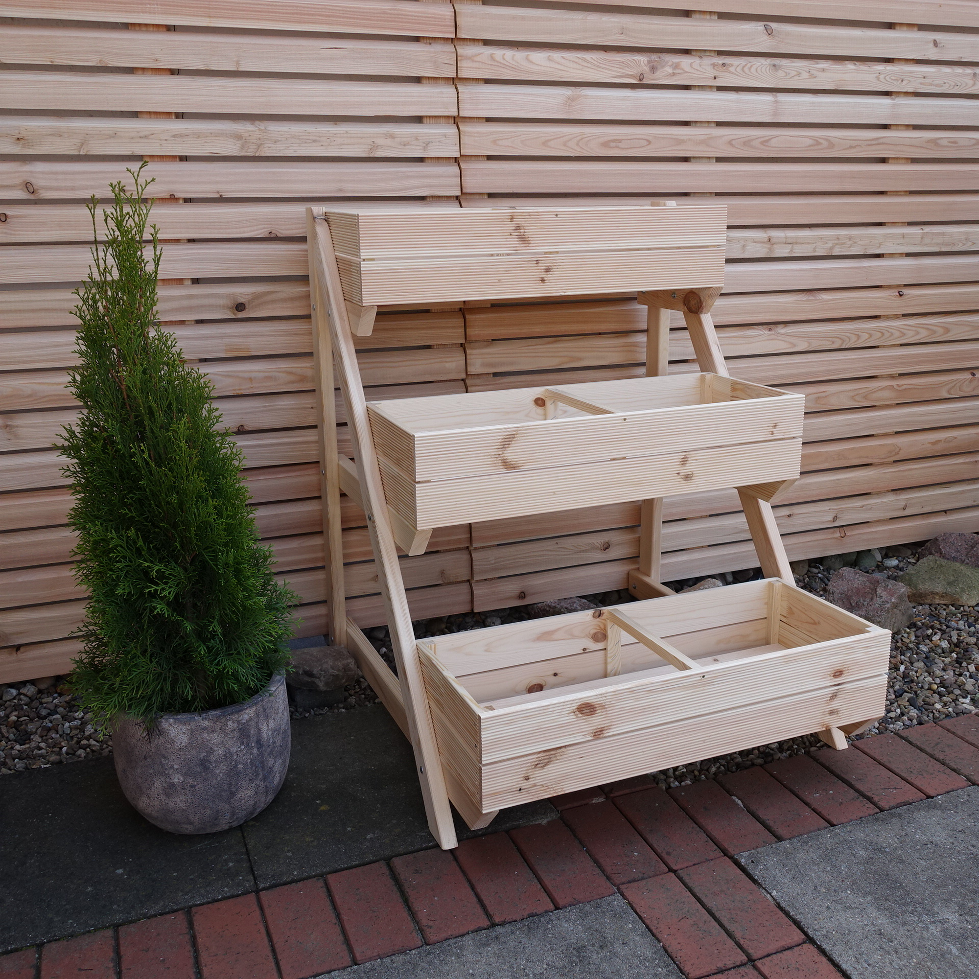 Kiehn-Holz Pflanztreppe natur Kiefernholz 80 x 84 x 100 cm Bild 2