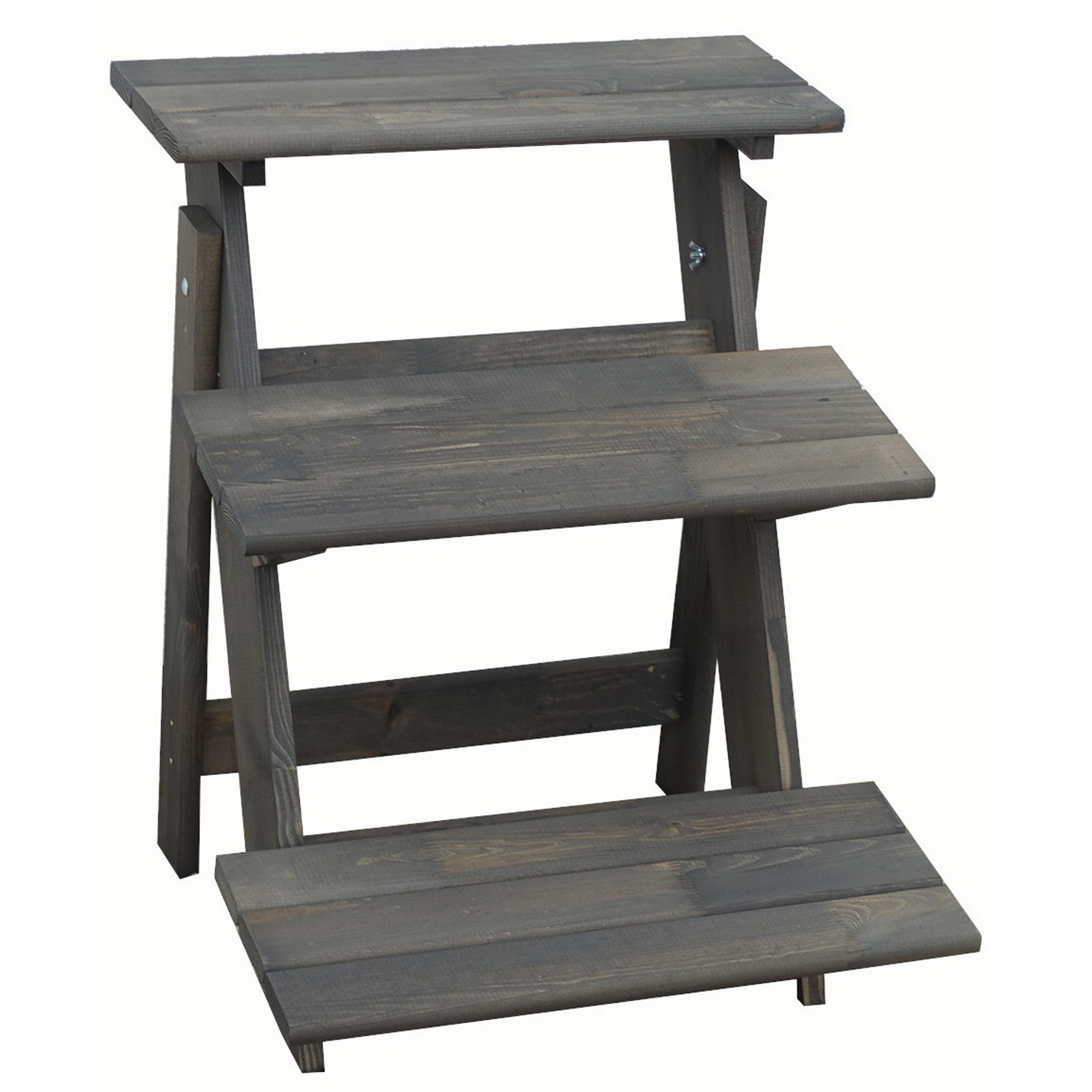 Kiehn-Holz Blumentreppe grau Kiefernholz 50 x 60 x 56 cm
