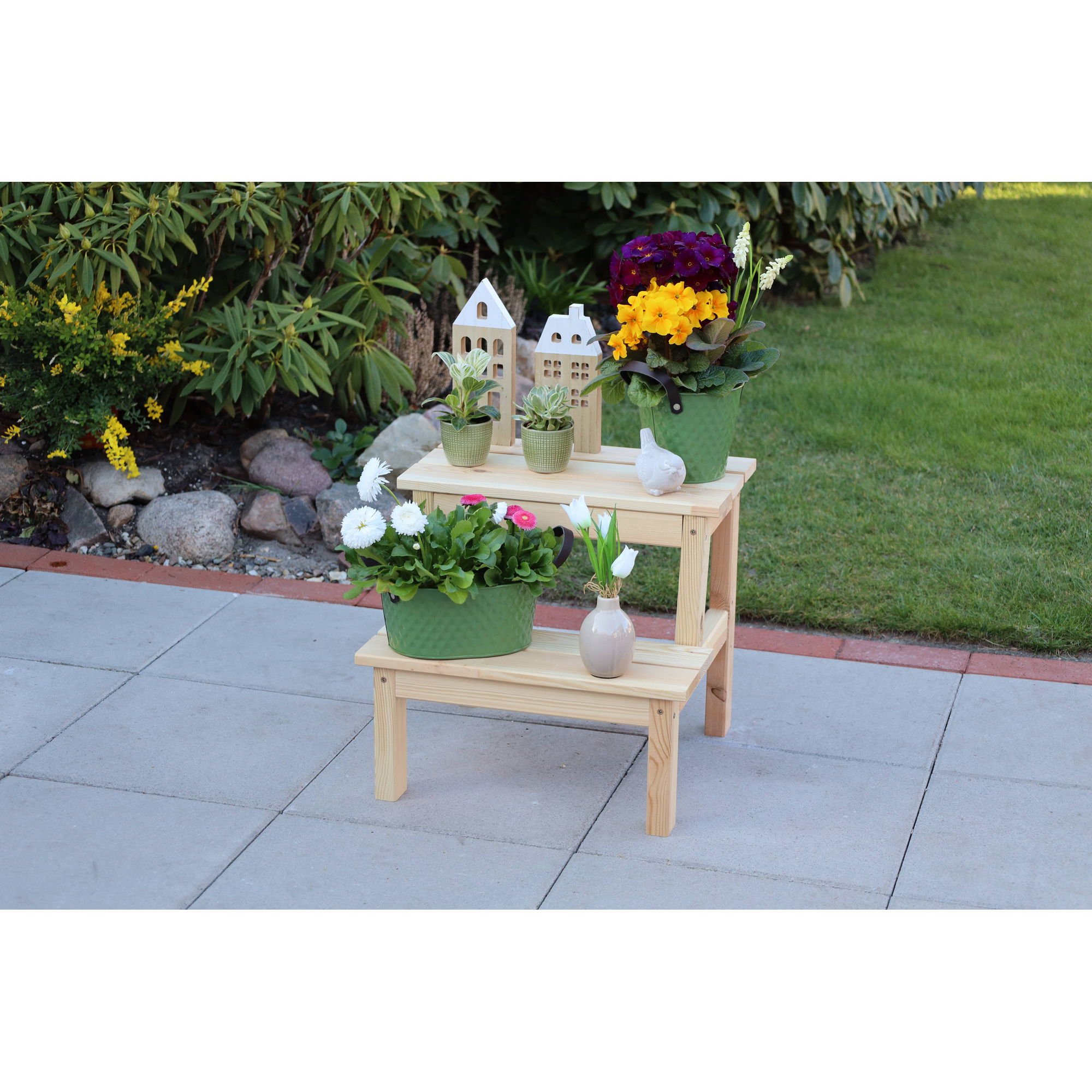 Kiehn-Holz Blumentopfhocker Kiefernholz natur 2 Etagen 44 x 42,5 x 39 cm