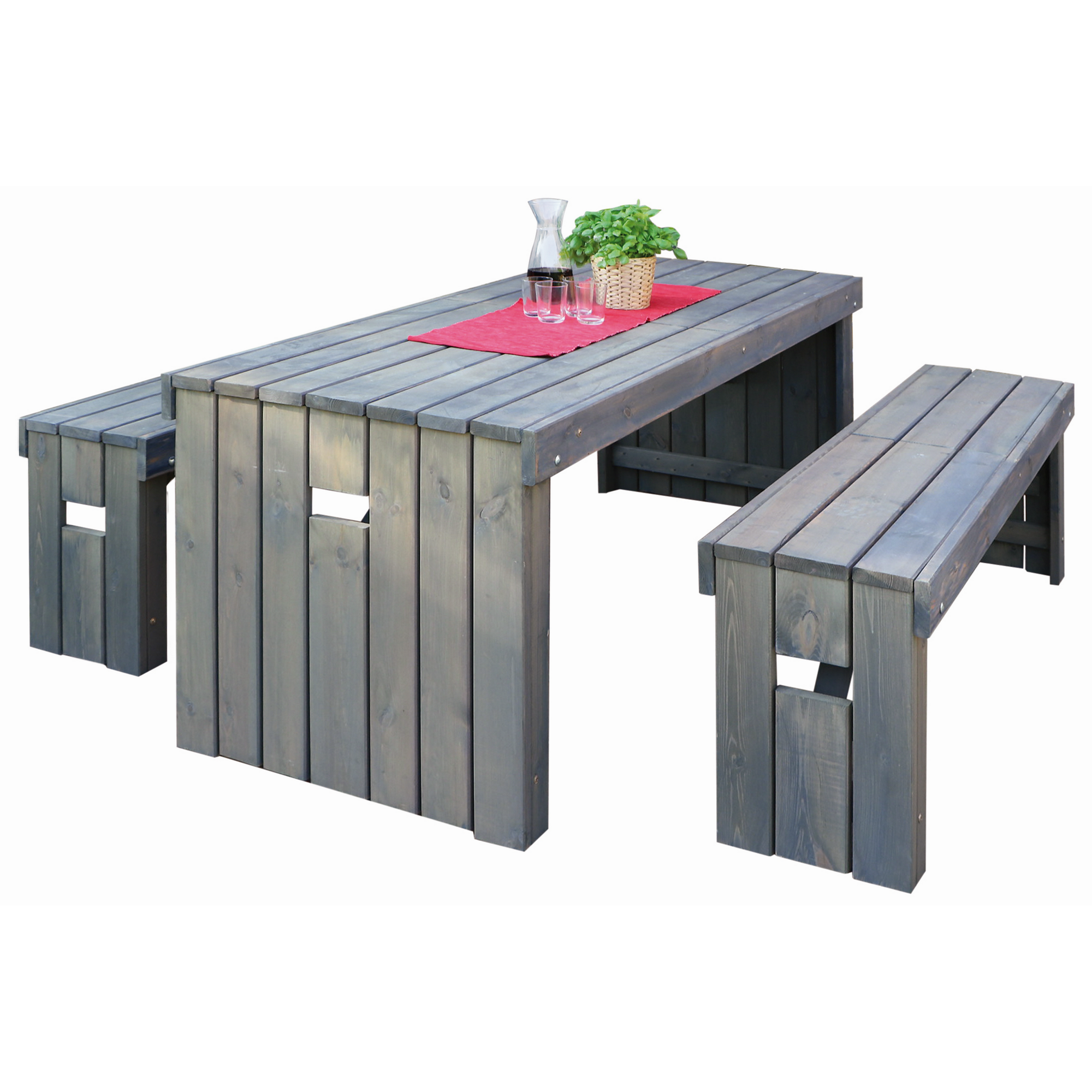 Kiehn-Holz Gartenmöbel-Set 'Rotterdam' Kiefernholz grau 3-teilig Bild 3