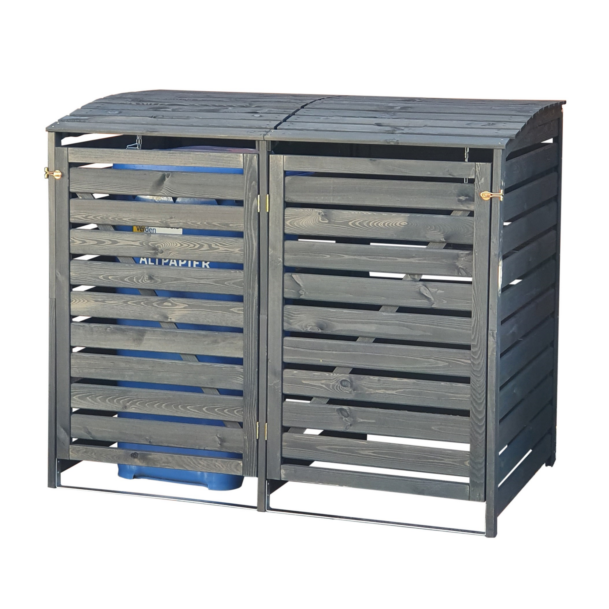 Kiehn-Holz Mülltonnenbox 'Vario III' für 2 Abfalltonnen 148 x 122 x 92 cm anthrazit Bild 2