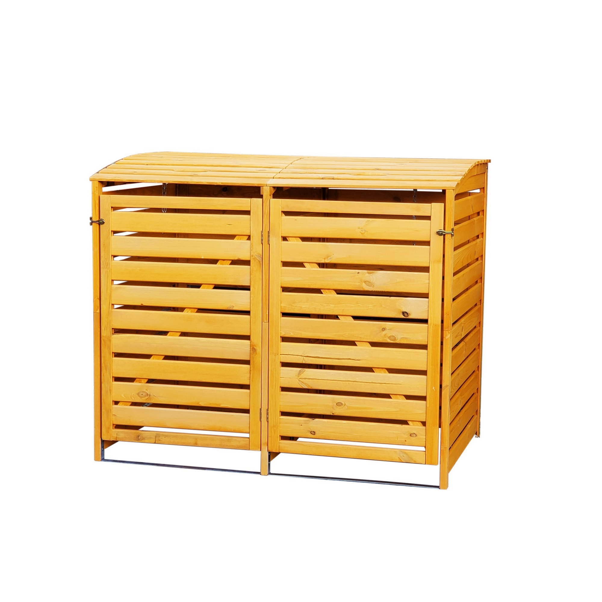 Kiehn-Holz Mülltonnenbox 'Vario III' für 2 Abfalltonnen 148 x 122 x 92 cm honigbraun Bild 3