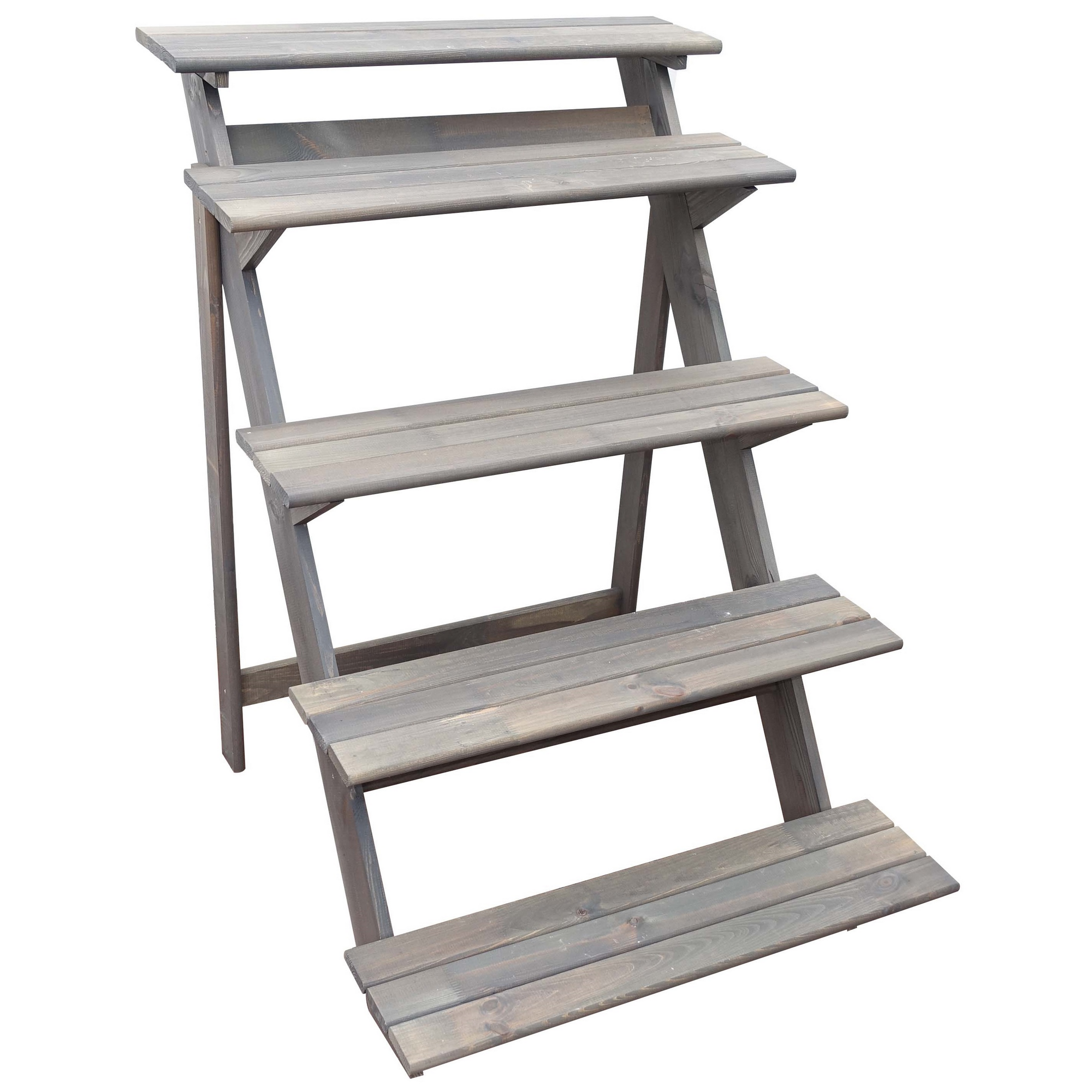 Kiehn-Holz Blumentreppe grau Kiefernholz 78 x 100 x 109 cm