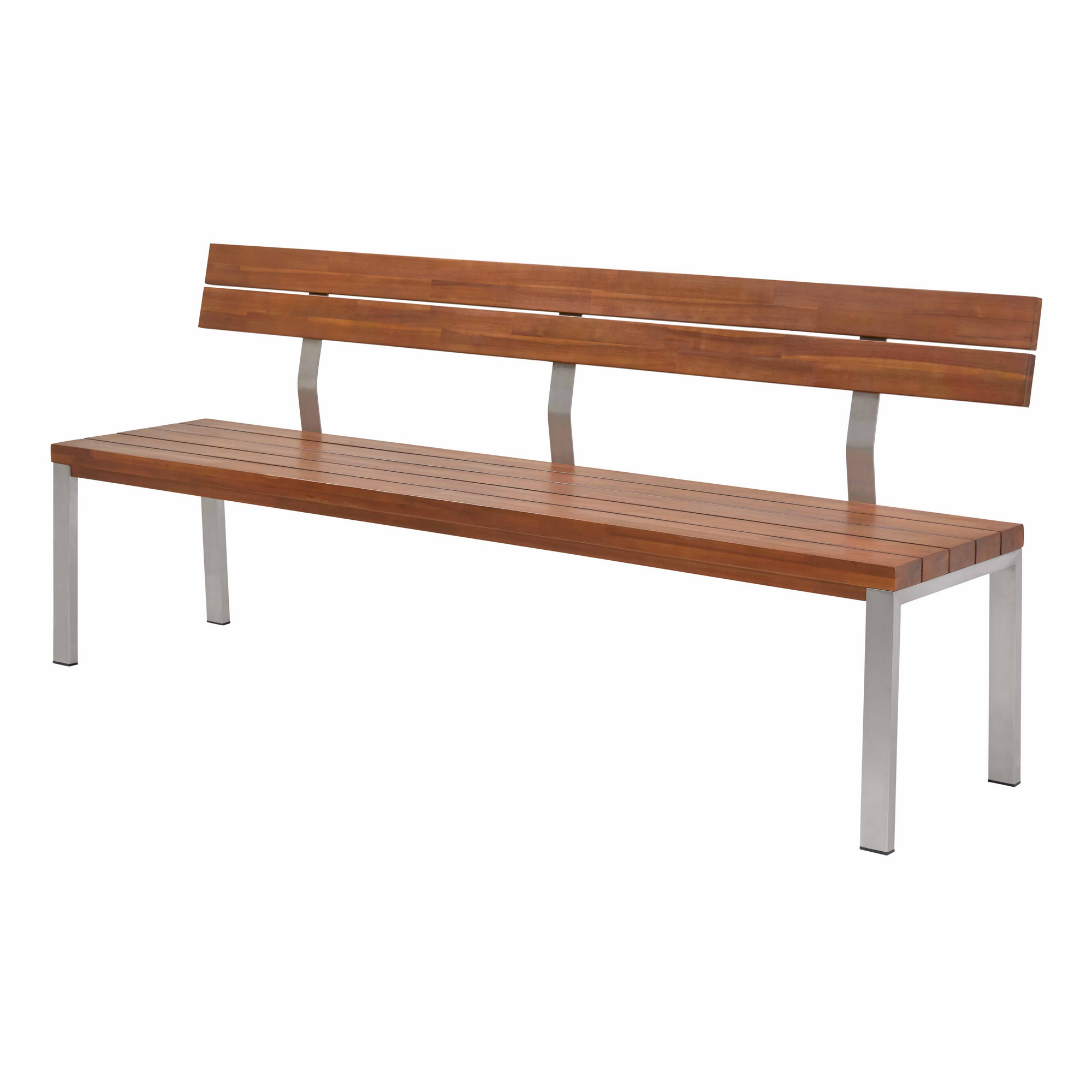Gartenbank 'Aurelia' 4-Sitzer Edelstahl braun 195 x 83,5 x 51 cm