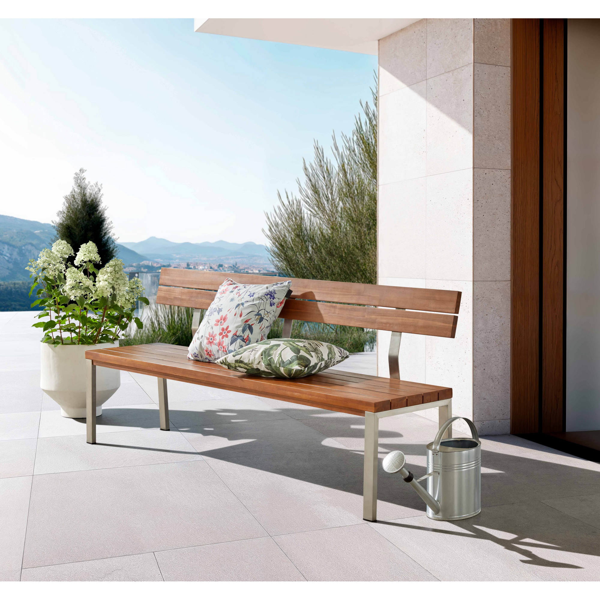 Gartenbank 'Aurelia' 4-Sitzer Edelstahl braun 195 x 83,5 x 51 cm Bild 2