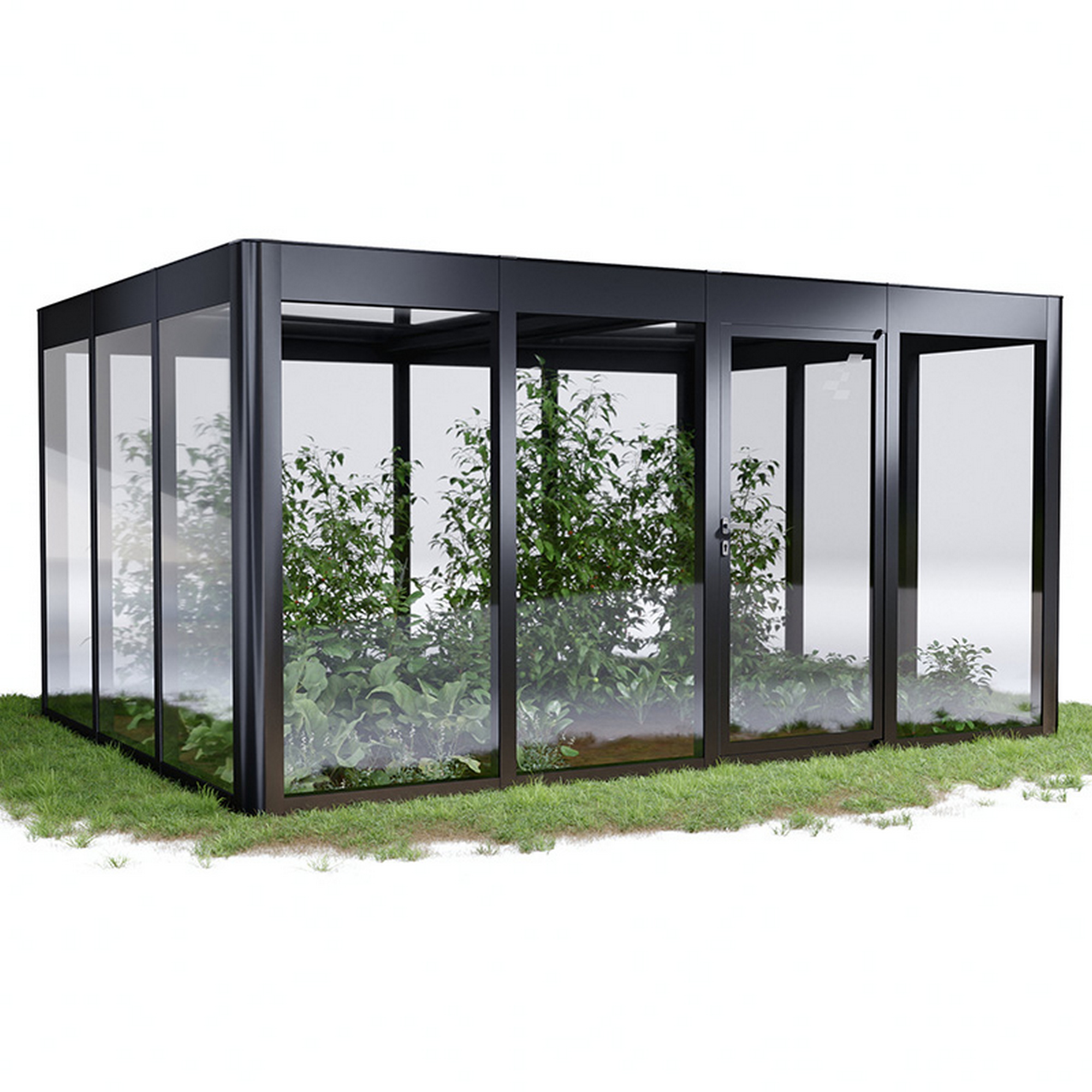 SunElements Gewächshaus 'SunGarden Infinity 4.3' 443 x 338 cm mit 6 mm Acrylglas anthrazit-metallic