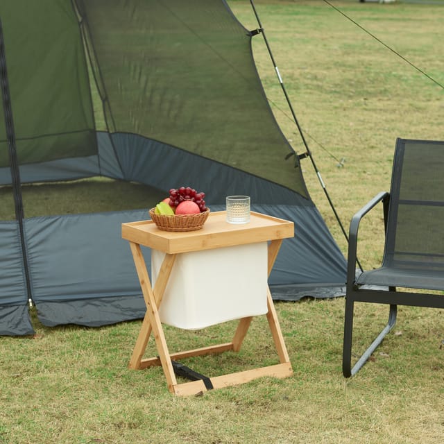 [en.casa] - Picknicktisch Hattfjelldal 53x48x32cm Bambus