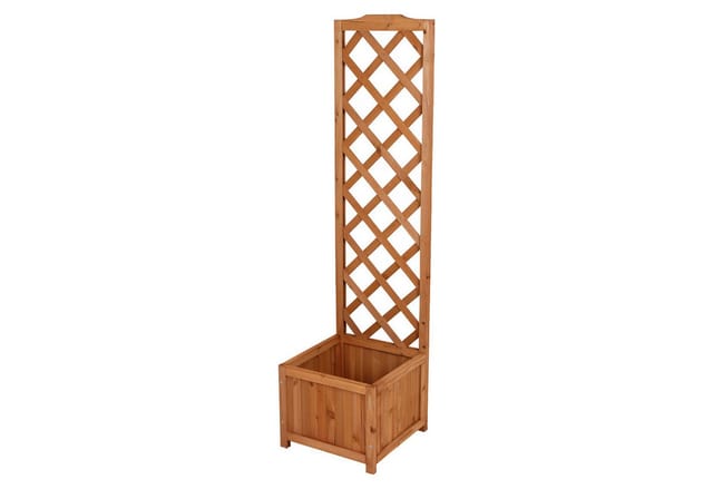 Holz Pflanzkübel mit Spalier - 135 x 40 cm - Blumenkasten mit Rankhilfe - Garten Pflanzkasten Blumenkübel mit Gartenspalier Kletterpflanzen Rankgitter