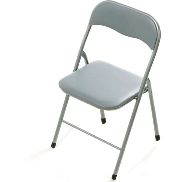 Klappstuhl aus Innen- oder Außenstahl mit Sitz und zurück in ppcp -gepolsterten Kleider - LightGrey - LightGrey