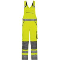 Malmedy Warnschutz Latzhose mit Kniepolstertaschen, neongelb/zementgrau, Schrittlänge Standard, Größe 48 Bild 2