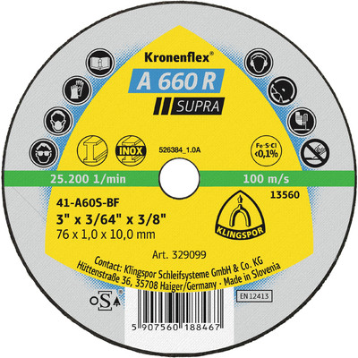 Kleintrennscheibe A 660 R, 76 x 1 x 6mm gerade, 1 Stück