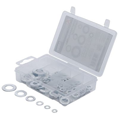 Unterlegscheiben-Sortiment, Ø 4-12 mm (innen), 130-teilig