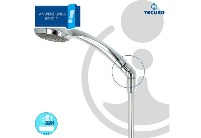 Tecuro - Winkelstück für Handbrausen 1/2 x 45° Neigung - Messing-verchromt