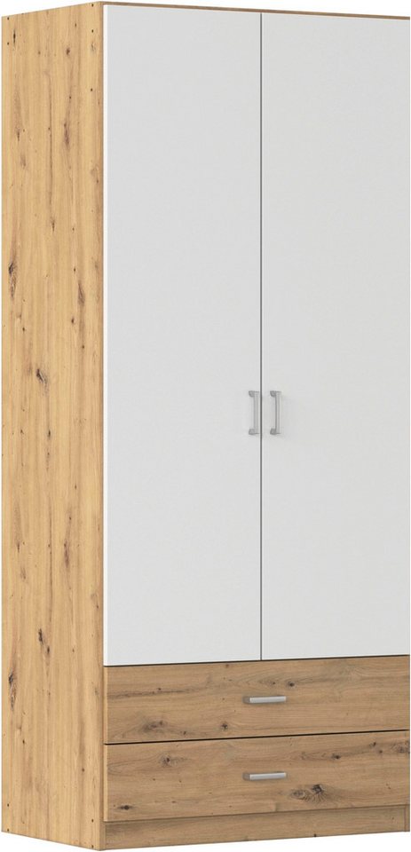 rauch Drehtürenschrank Kleiderschrank Garderobe GAMMA Breite 91 cm (in 3 Ausstattungen BASIC/CLASSIC/PREMIUM (inkl. SOFT-CLOSE-Funktion) mit Schubladen, verschiedene Griff-Varianten TOPSELLER MADE IN GERMANY Bild 4