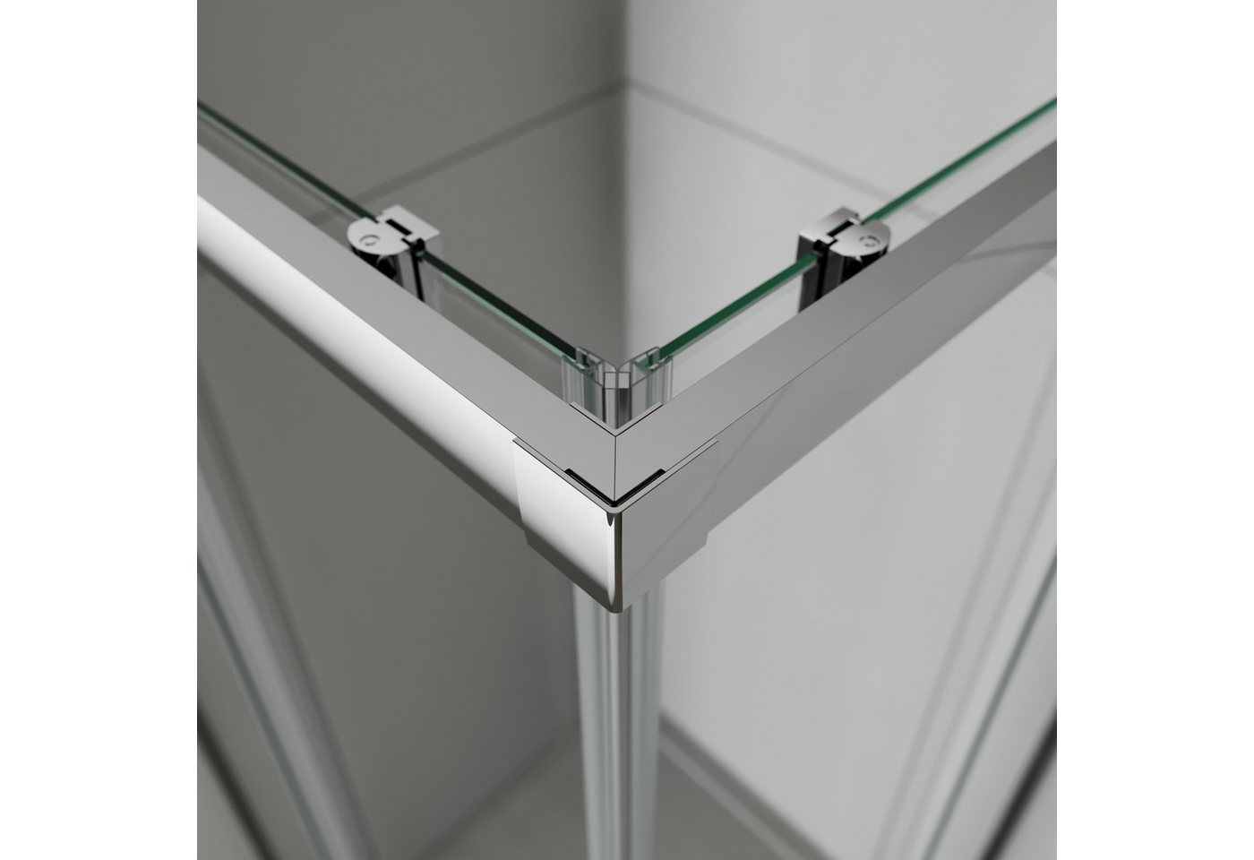 welltime Eckdusche New Trento, BxT: 120x120 cm, Einscheibensicherheitsglas, Extrahohe 195cm, 6mm ESG, verbessertes Rollensystem