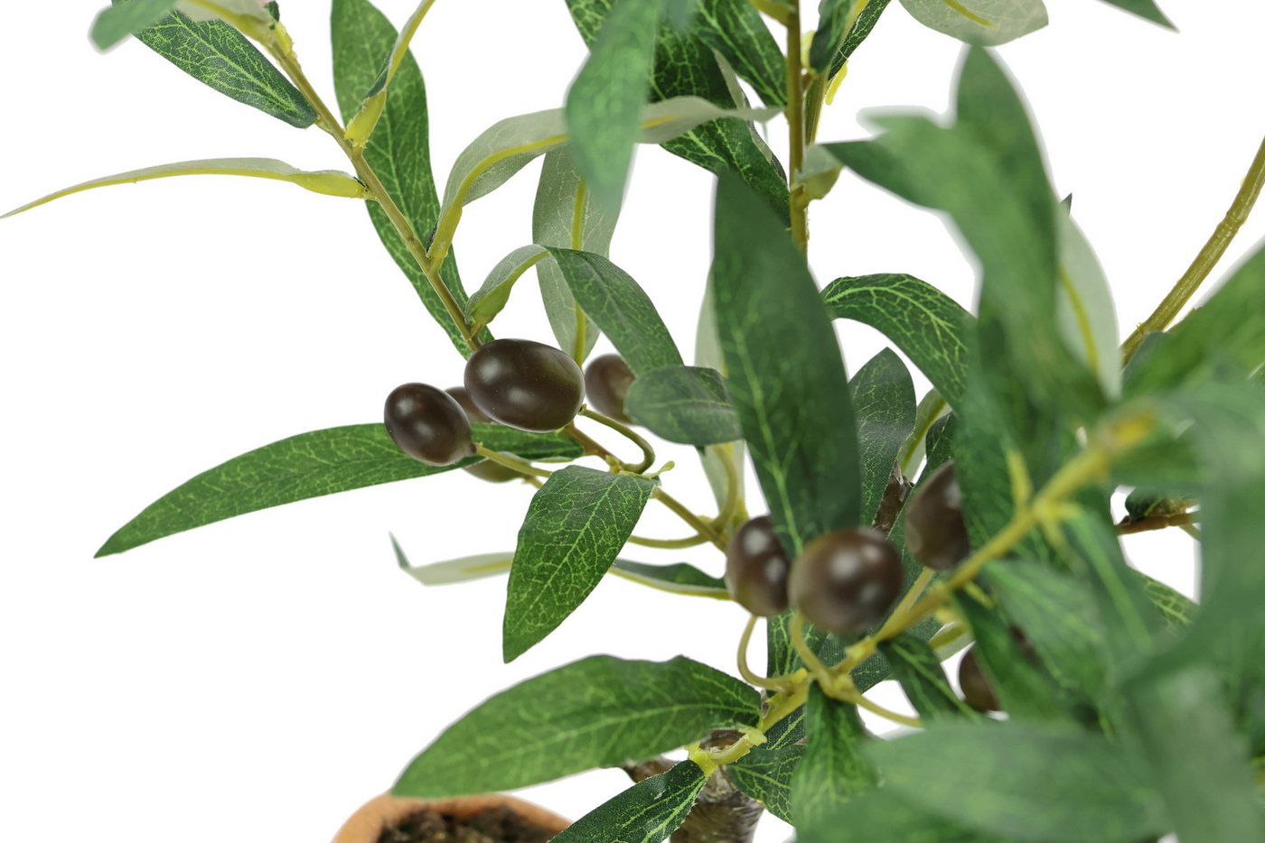 Kunstpflanze Künstlicher Olivenbaum mit schwarzen Früchten, I.GE.A., Höhe 57 cm, Olive Mediterran Ölbaum Grünpflanze Kunstbaum Dekobaum Baum