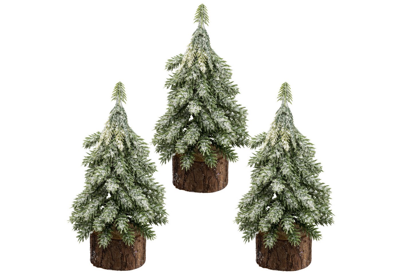 Winterliche Kunstpflanze Tannenbäumchen, Creativ green, Höhe 15 cm, auf Holzfuß Bild 2