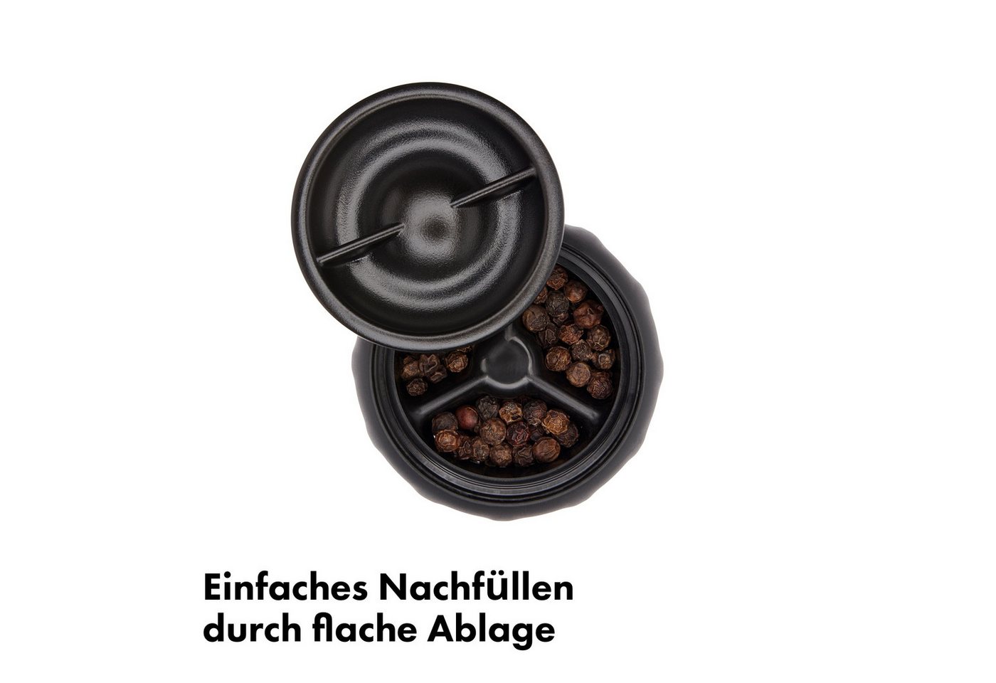 OXO Good Grips Salz-/Pfeffermühle OXO Accent Mess- Salz und Pfeffermühlen Set manuell, (2 Stück), kombiniert stilvolles Design mit müheloser Funktionalität
